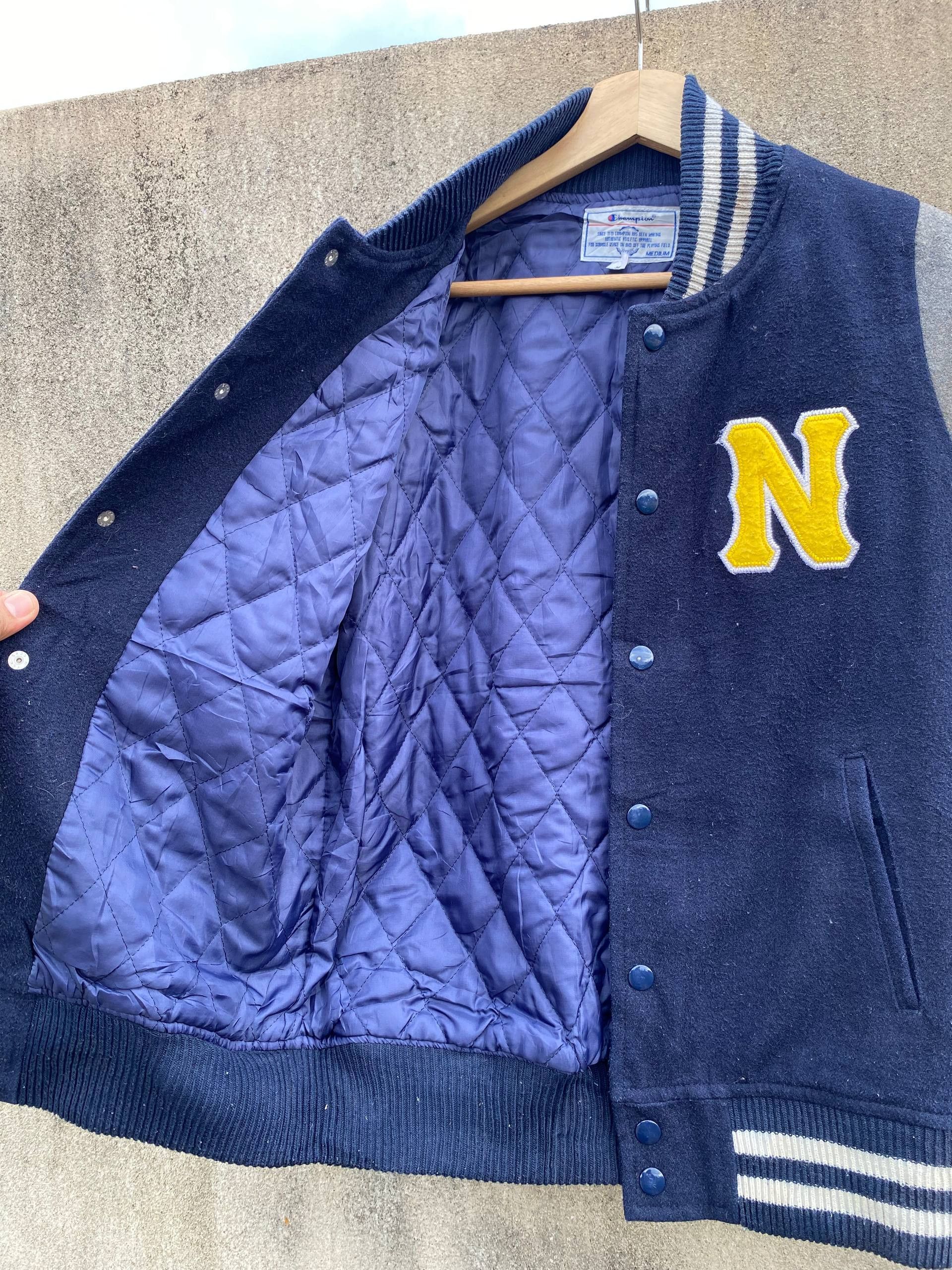 Champion Vintage 90s Champion Letter "N" Varsity Jacket Size US M / EU 48-50 / 2 - 15 Thumbnail