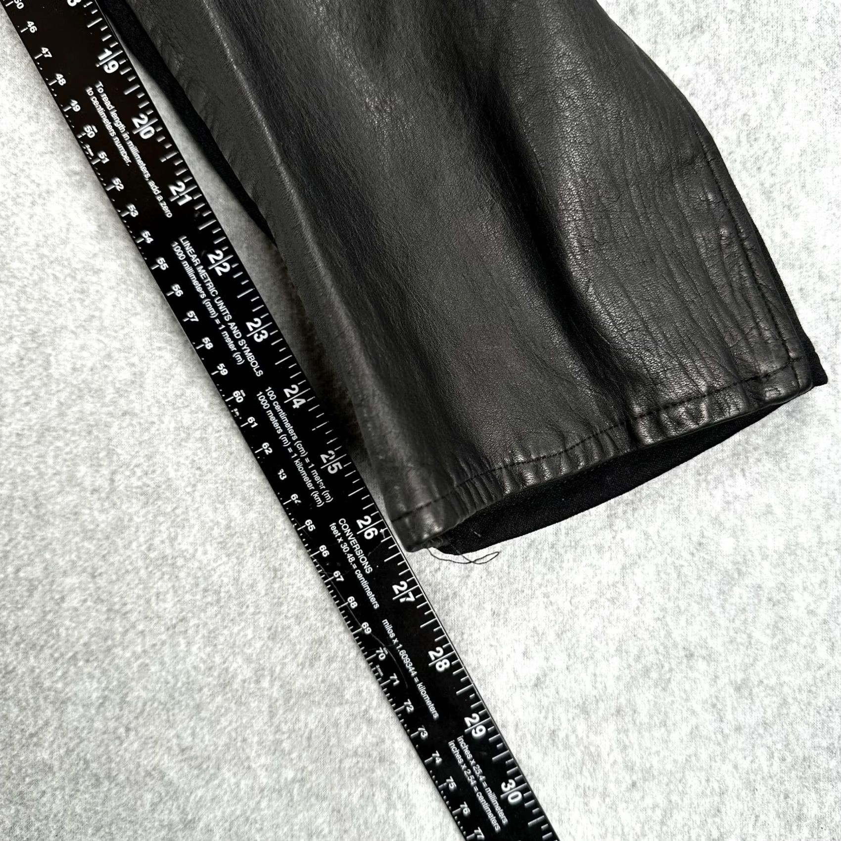 Harley Davidson VINTAGE Harley-Davidson Leather Nylon Pants Womens 30/2 Black Lined Stretch Biker Riding Size 30" / US 8 / IT 44 - 4 Thumbnail