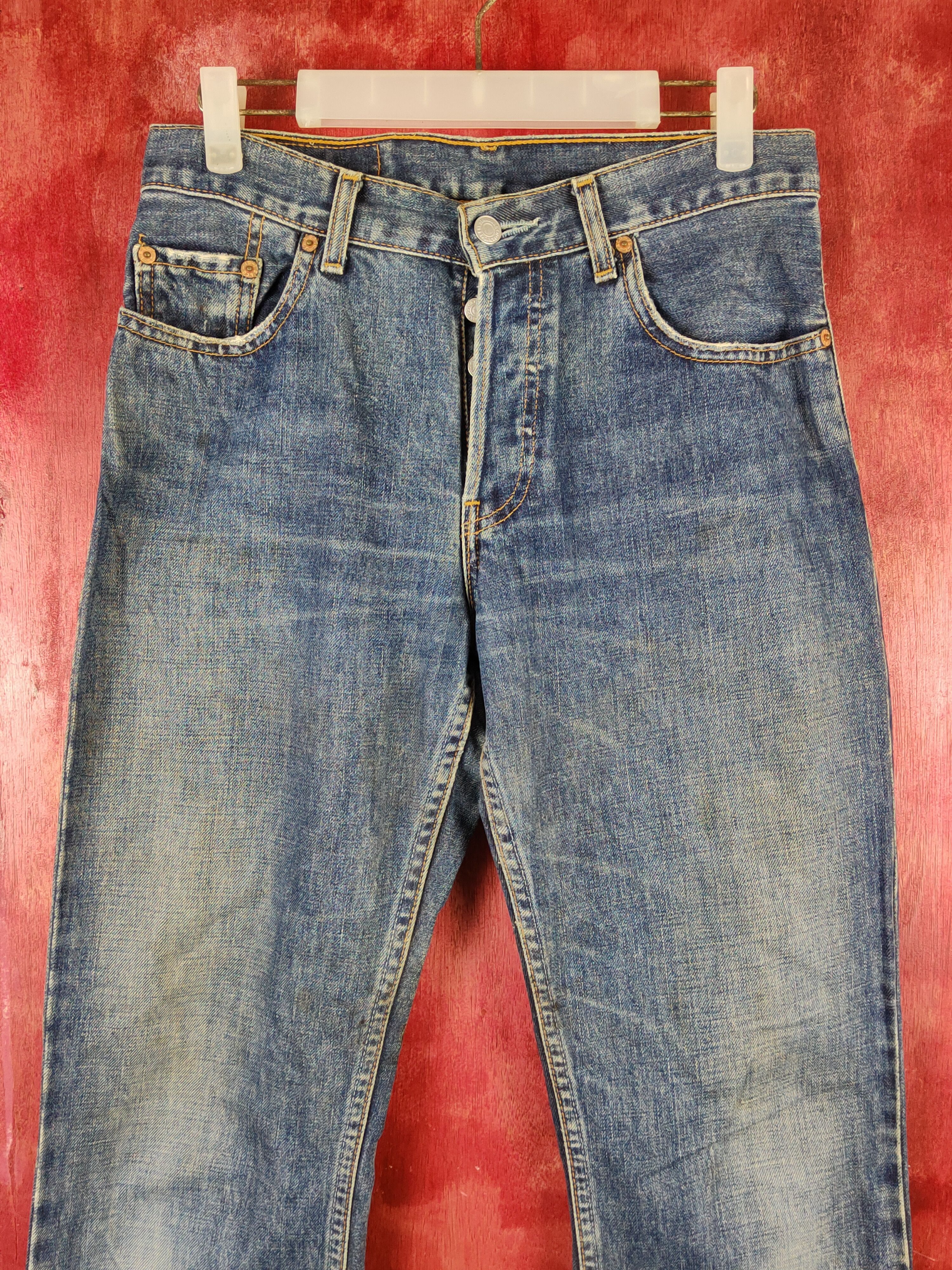 Levi's Levi's Dark Blue Faded Distressed Ripped Jeans #S1836 Size US 28 / EU 44 - 2 Thumbnail