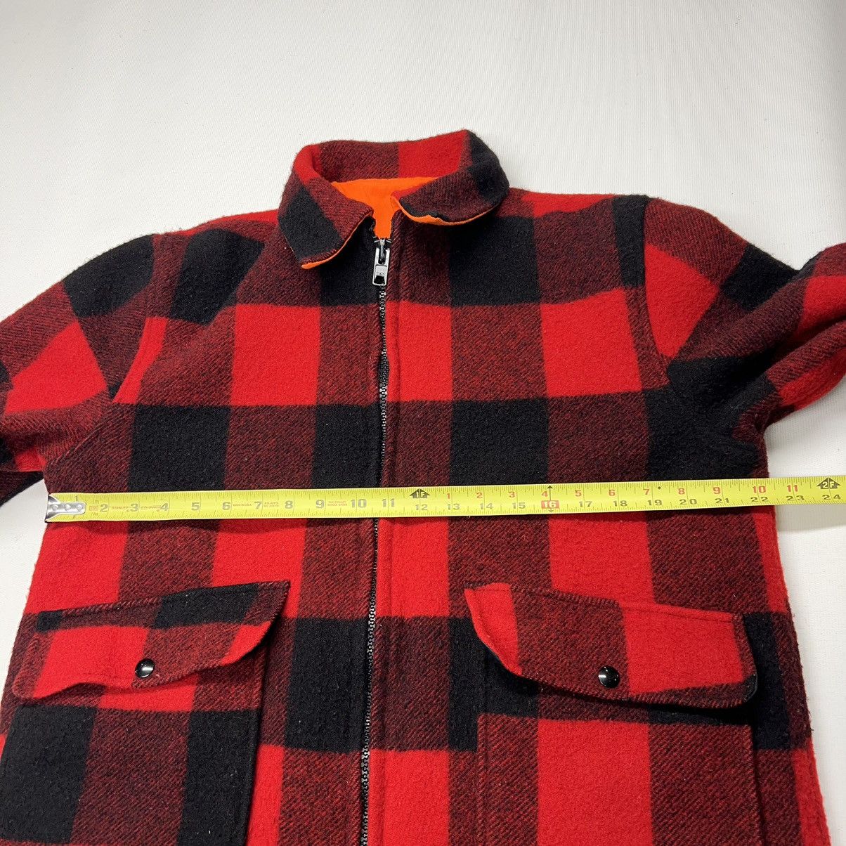 Vintage × Woolrich Woolen Mills VTG Woolrich Jacket Red Plaid Reversible Coat Blaze Wool Size US L / EU 52-54 / 3 - 23 Thumbnail