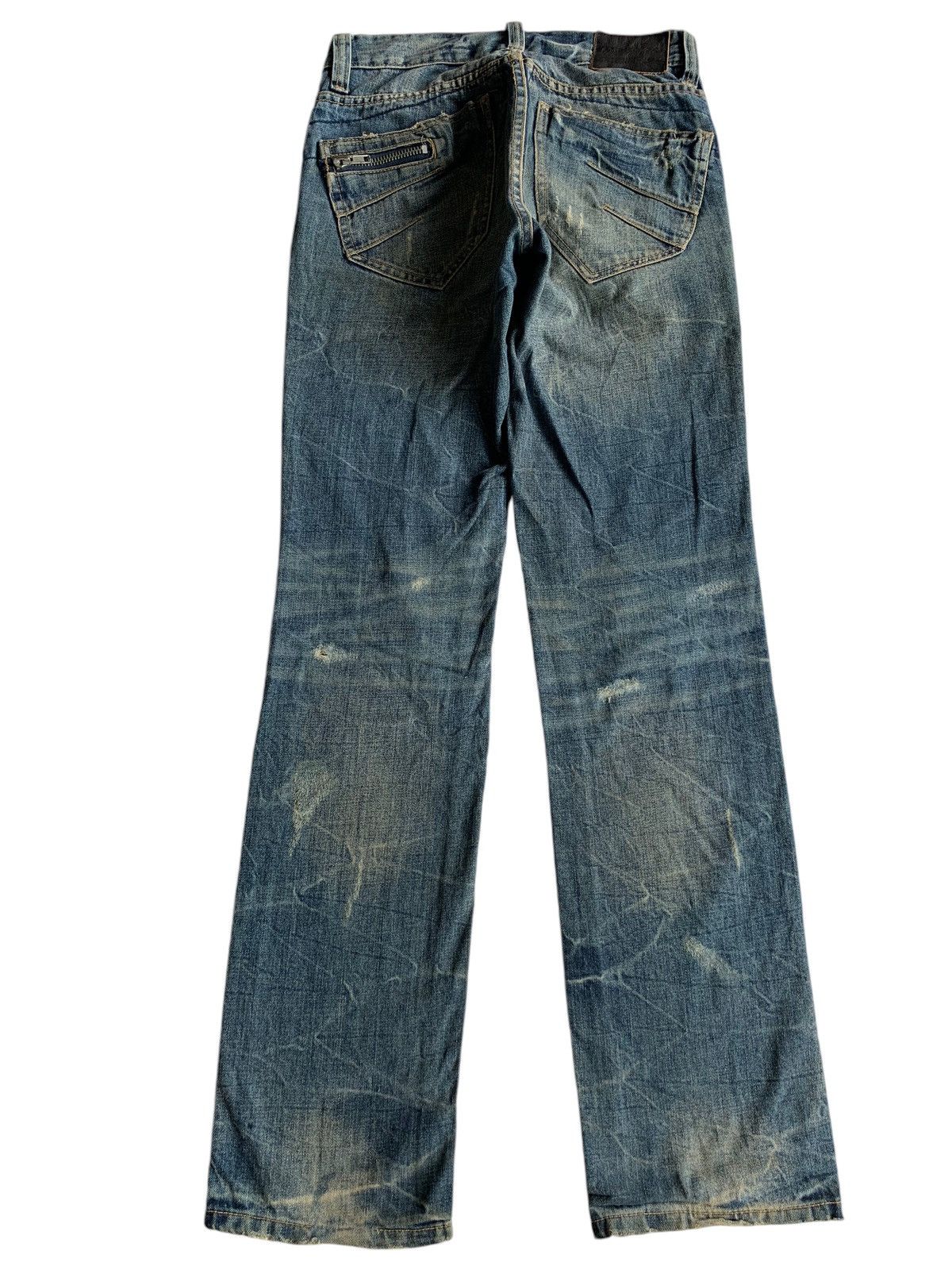Tornado Mart Army Of No! Skull Punk Style Japanese Distressed Denim🎌☠️ Size US 29 - 3 Thumbnail