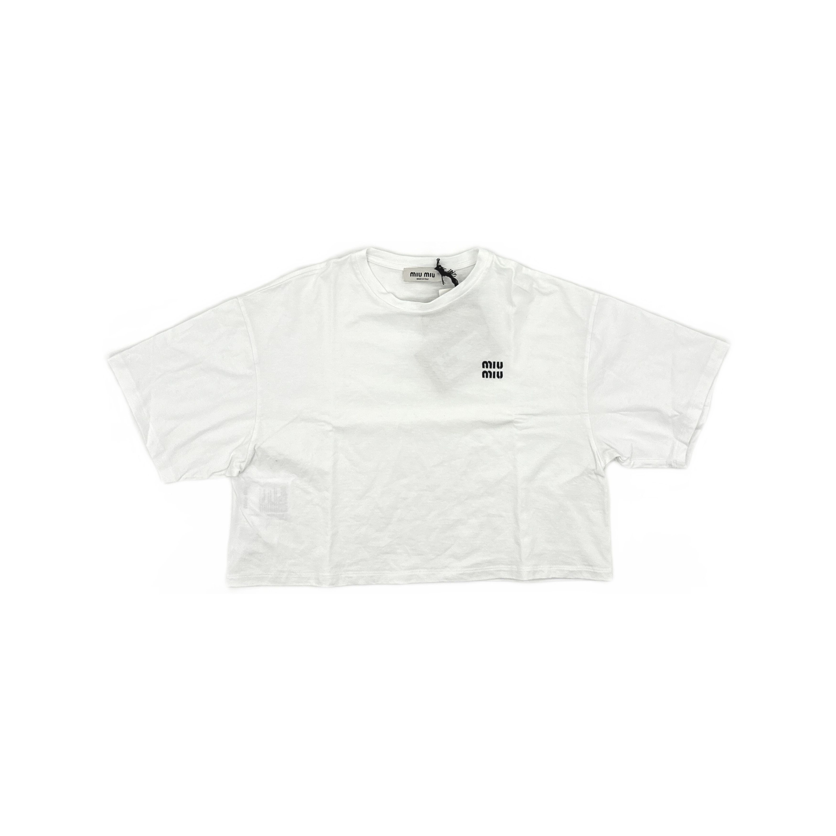 Miu Miu Miu Miu Logo Cotton T-Shirt Size M Size M / US 6-8 / IT 42-44 - 1 Thumbnail