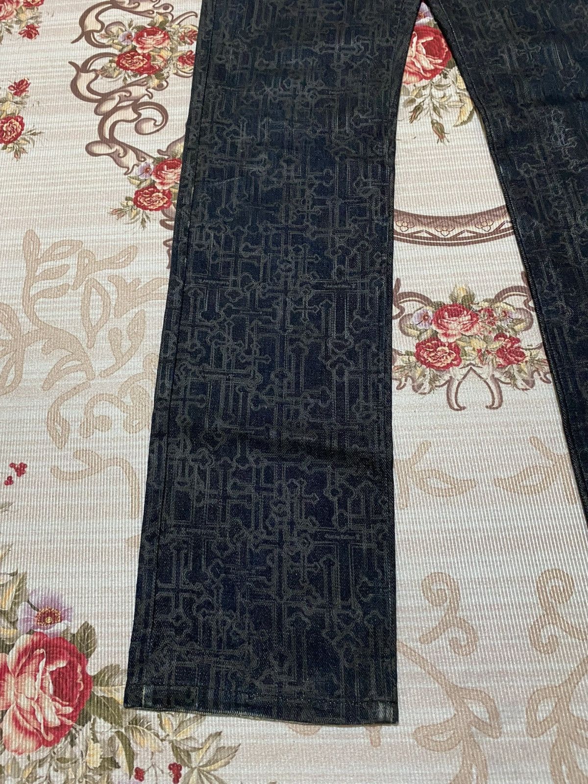 🇯🇵Custom Culture Crossover Print Denim Pants