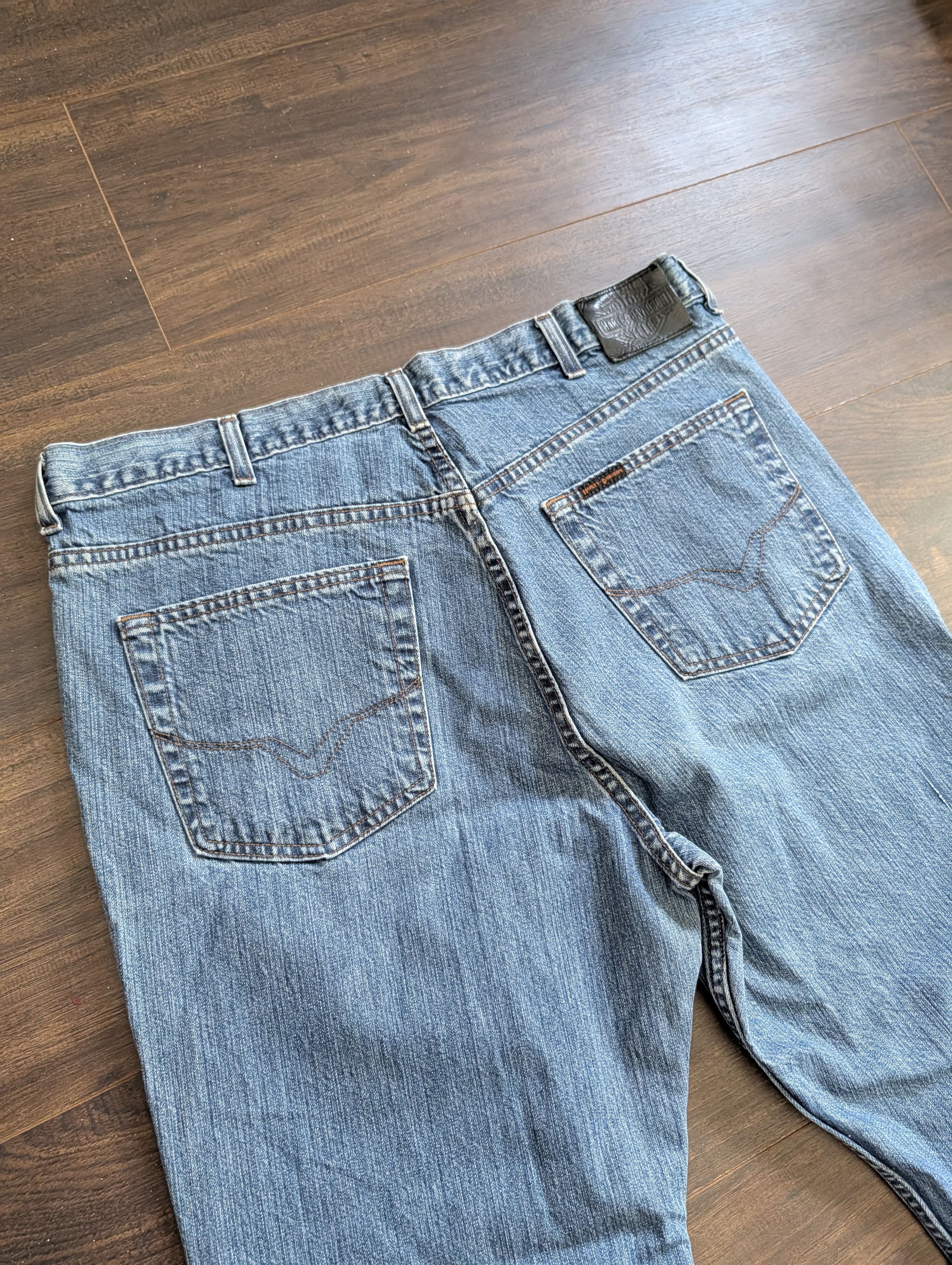 Harley Davidson Vintage blue denim branded tapered jeans 38 Size US 38 / EU 54 - 8 Thumbnail