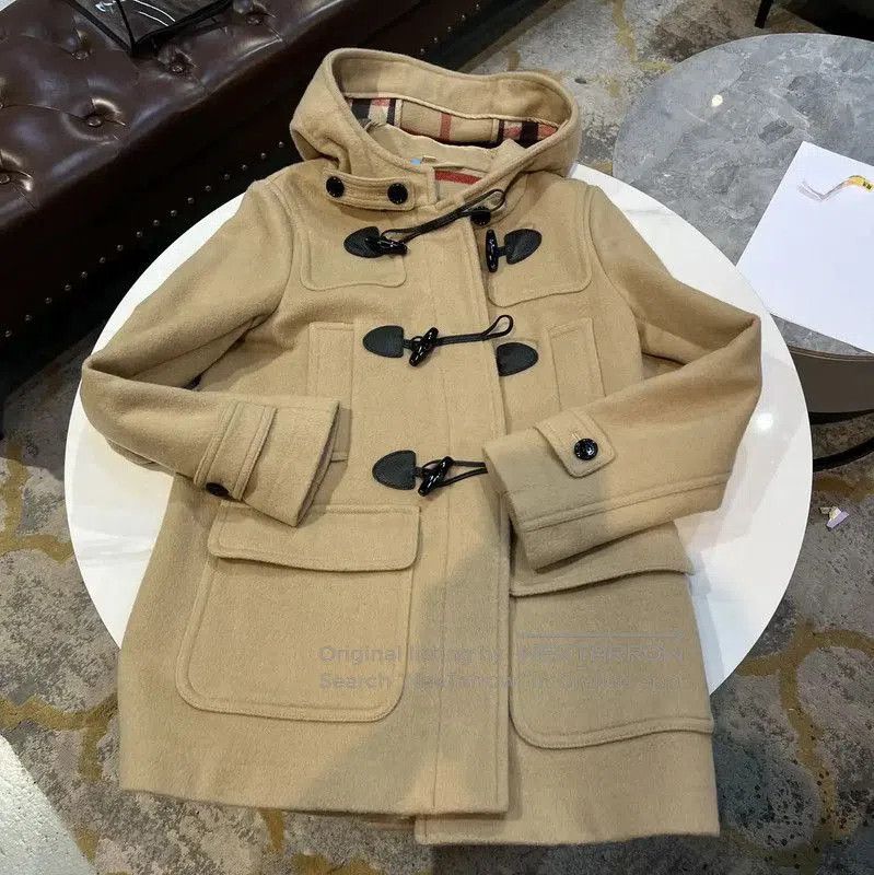 Burberry Burberry Women's Camel Wool Coat with Hood. Size S / US 4 / IT 40 - 1 Thumbnail