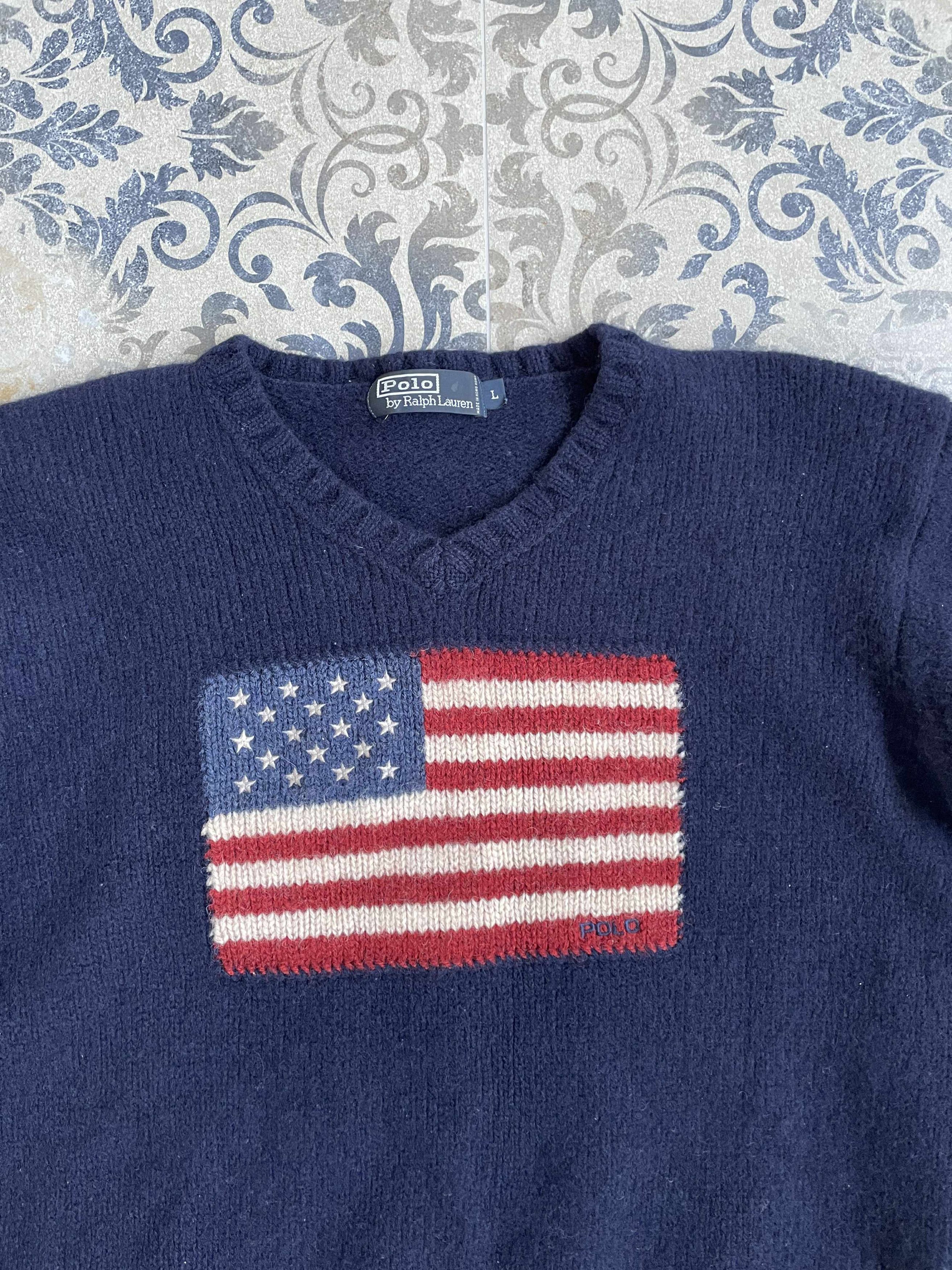 Polo Ralph Lauren Womens Polo Ralph Lauren Wool Jumper USA Flag Size L / US 10 / IT 46 - 3 Thumbnail