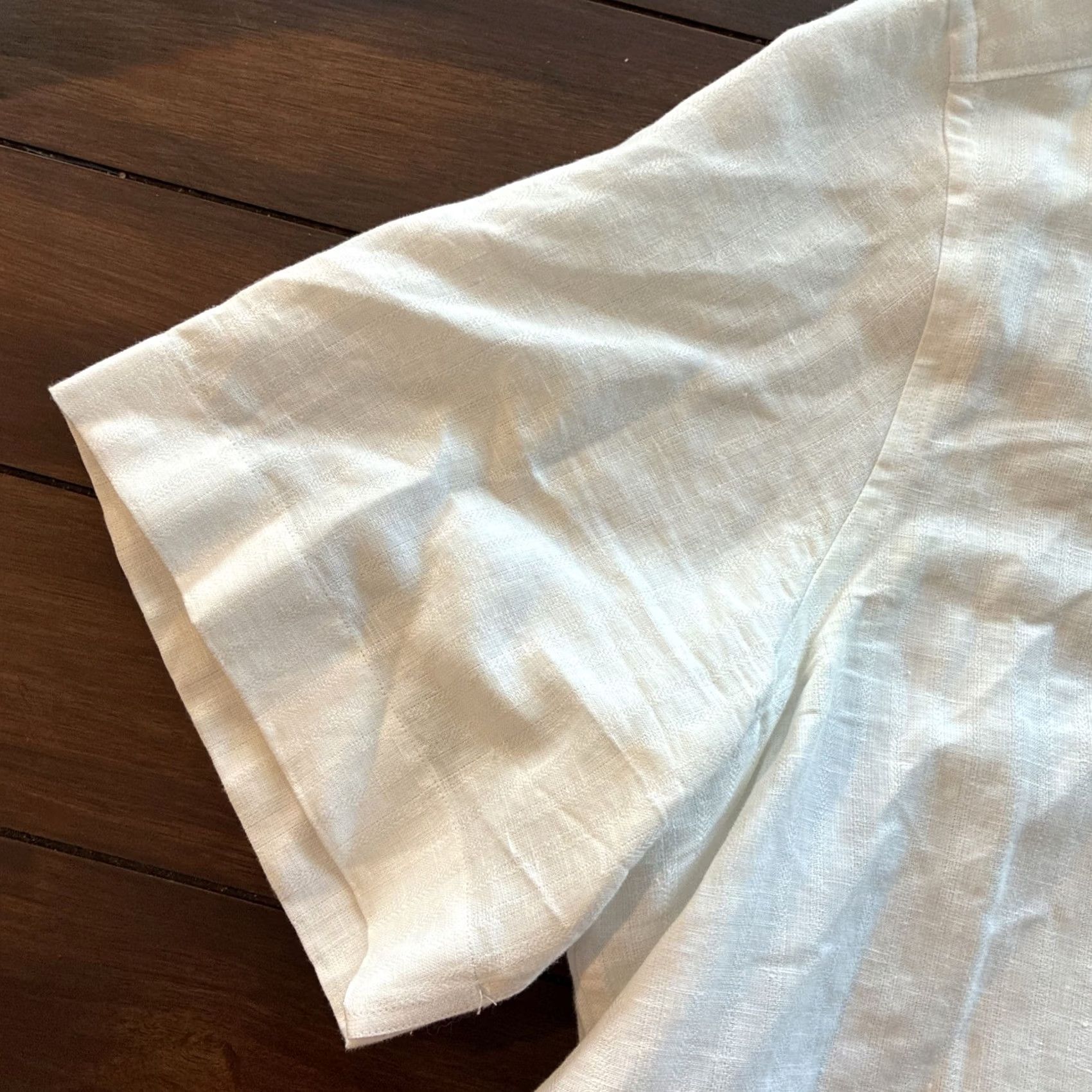 Perry Ellis Perry Ellis Shirt Mens 3XLT White Linen Cotton Blend Long Sleeve Pullover Tall Size US XXL / EU 58 / 5 - 4 Thumbnail