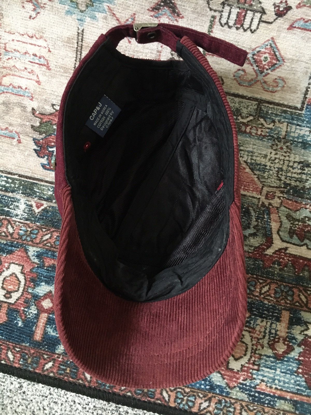 If Six Was Nine Maroon Corduroy Cadet studded hat Size ONE SIZE - 6 Thumbnail