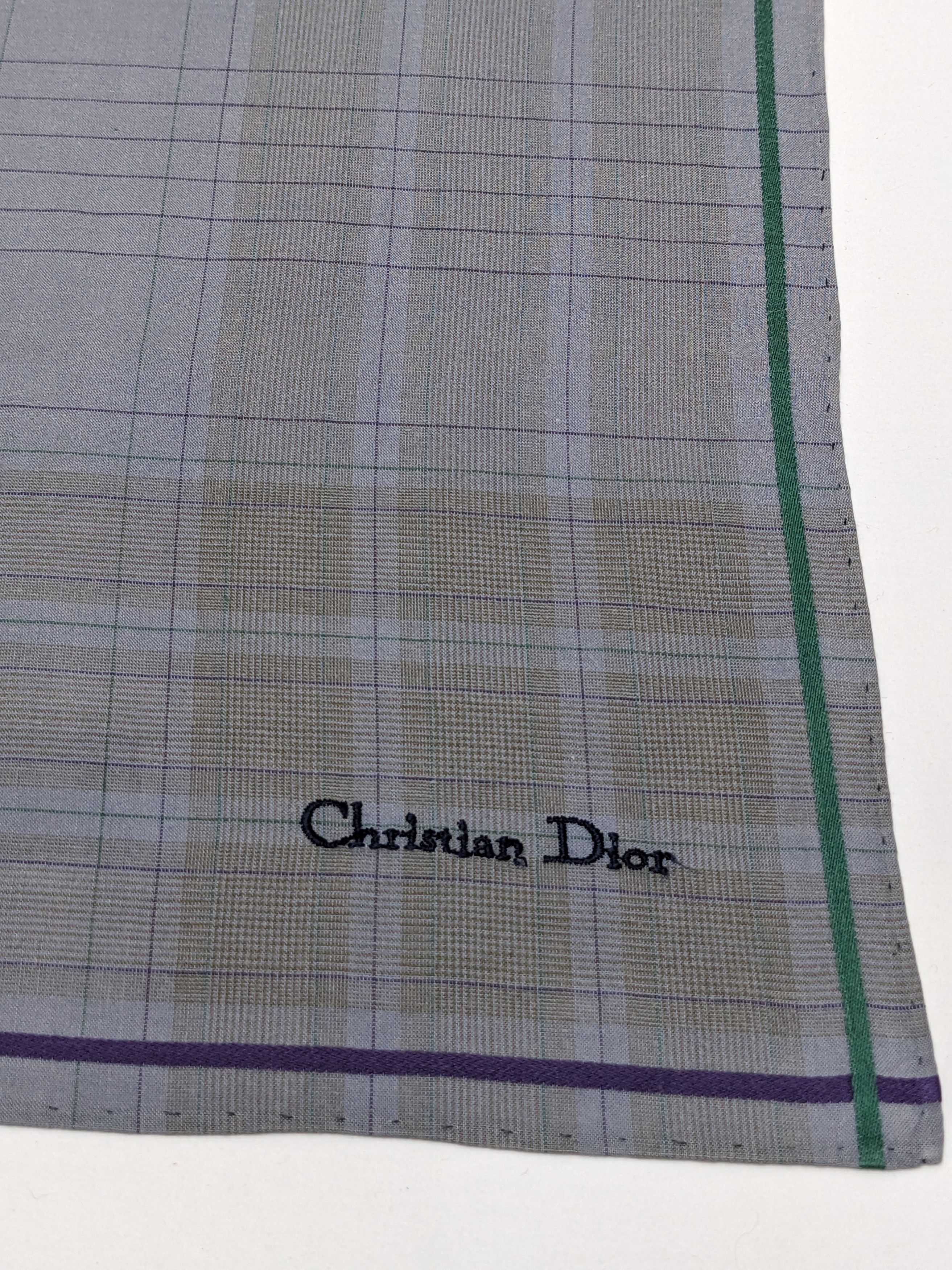 Christian Dior Monsieur Vintage Christian Dior Plaid Check Handkerchief Size ONE SIZE - 2 Thumbnail