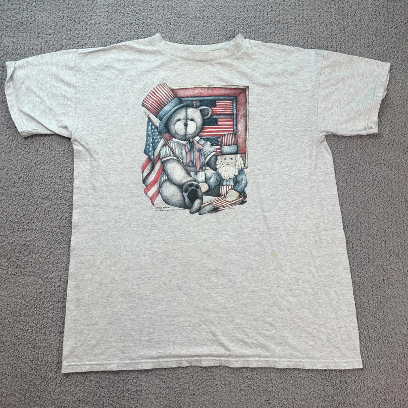 Other Vintage 90s T Shirt Teddy Bear Uncle Sam Made in USA Mens Size US M / EU 48-50 / 2 - 2 Thumbnail