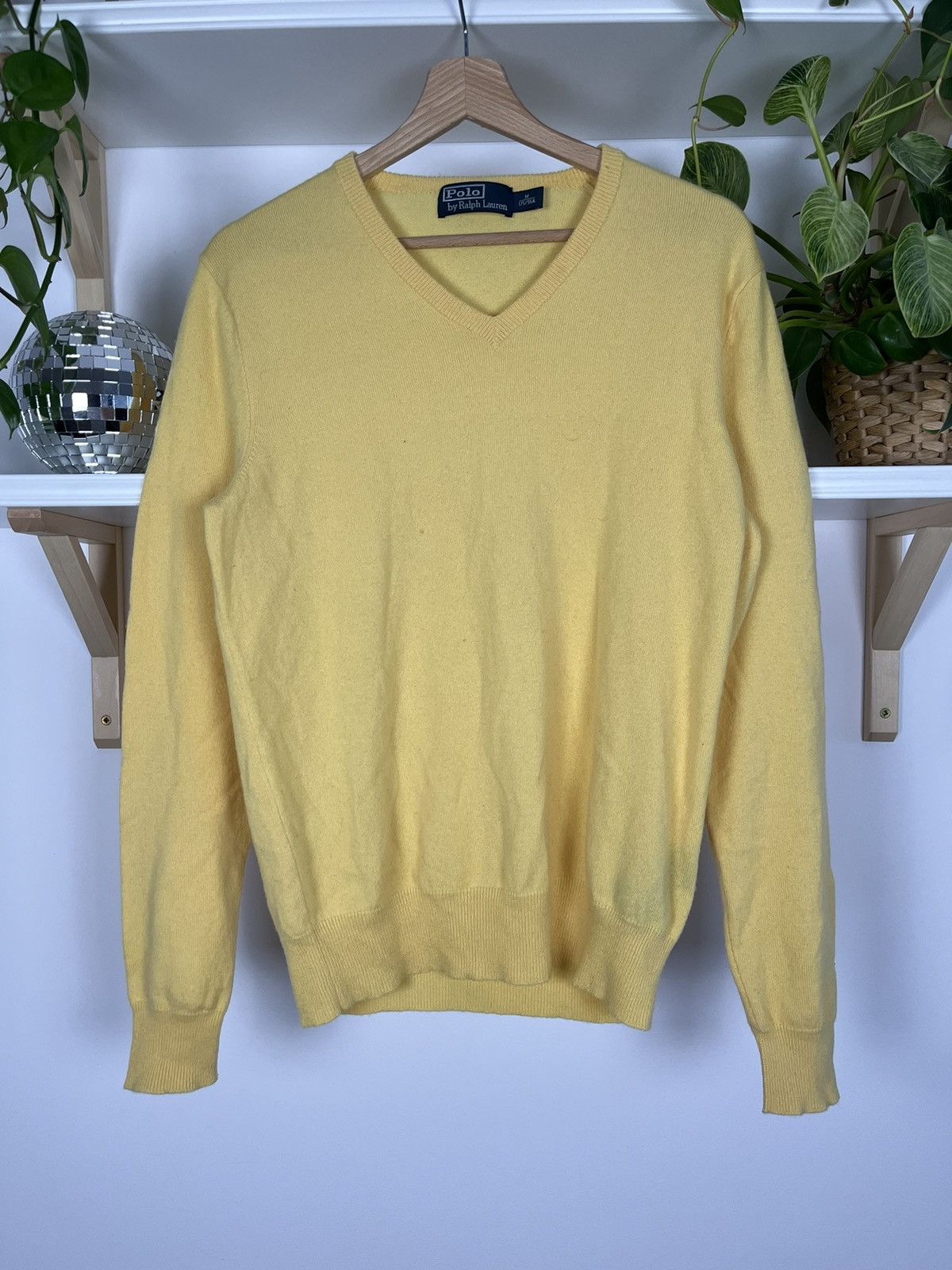 Jumpers Mens Yellow Polo Sweater Men’s 100% Cotton Vintage Ralph Lauren  Sweater