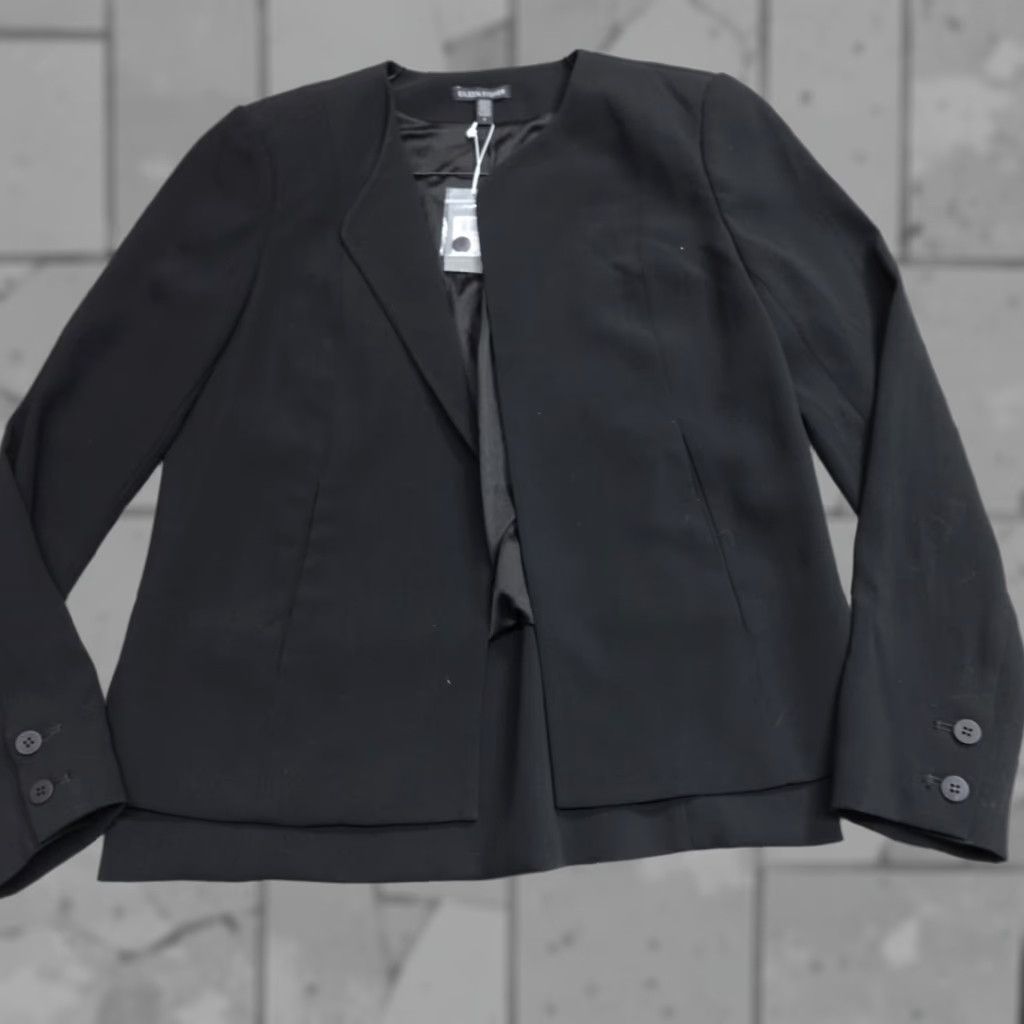 Eileen Fisher VINTAGE? Eileen Fisher Blazer Black Solid Open Front NEW Blazer Womens 2 Black Tuxedo Ready Size XS / US 0-2 / IT 36-38 - 1 Thumbnail