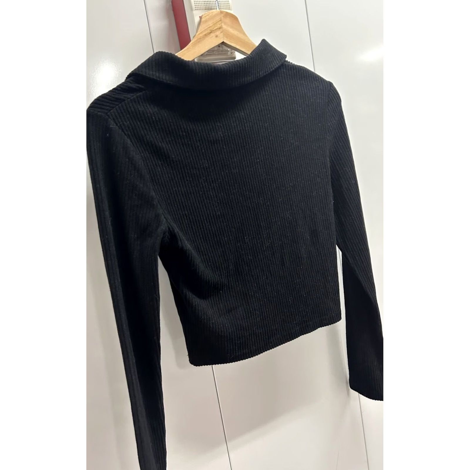 Vintage NEW Mens Altar'd State Black Ribbed Long Sleeve Collared Pullover Sweater Size M Size M / US 6-8 / IT 42-44 - 4 Thumbnail
