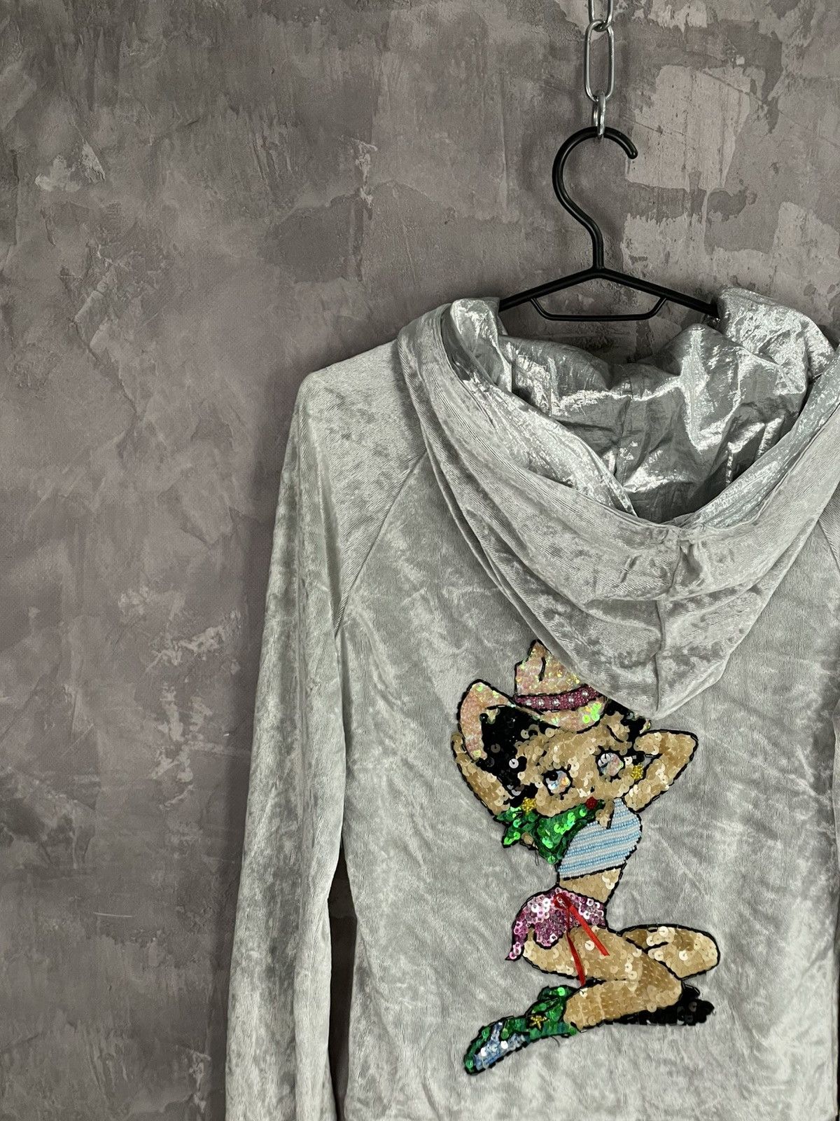 Hysteric Glamour Vintage Y2K Velour Glam Betty Boop Zip Hoodie Size M / US 6-8 / IT 42-44 - 4 Thumbnail