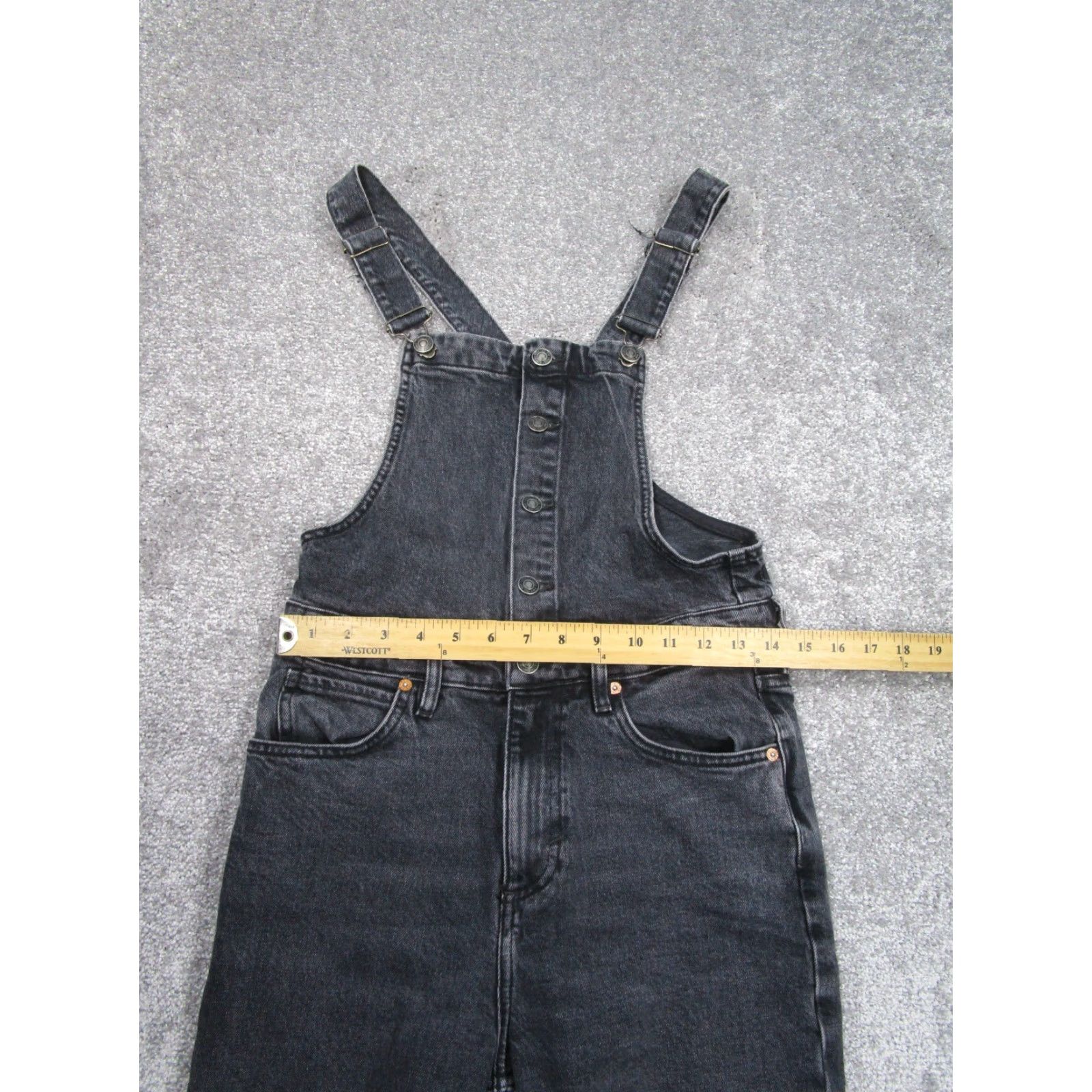 Free People Free People Overalls Womens 27 Gray Denim Taper Leg Bohemian Classic Festival Casual Travel Workwear Cotton Spandex Denim Size 27" / US 4 / IT 40 - 7 Thumbnail