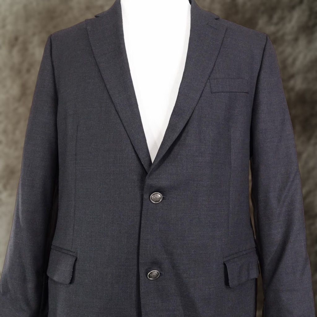 Stafford Stafford Blazer Mens 46R Slim Fit Charcoal Wool 2 Button Notch Lapel 2 Piece Coat Formal Business Size 46R - 1 Thumbnail