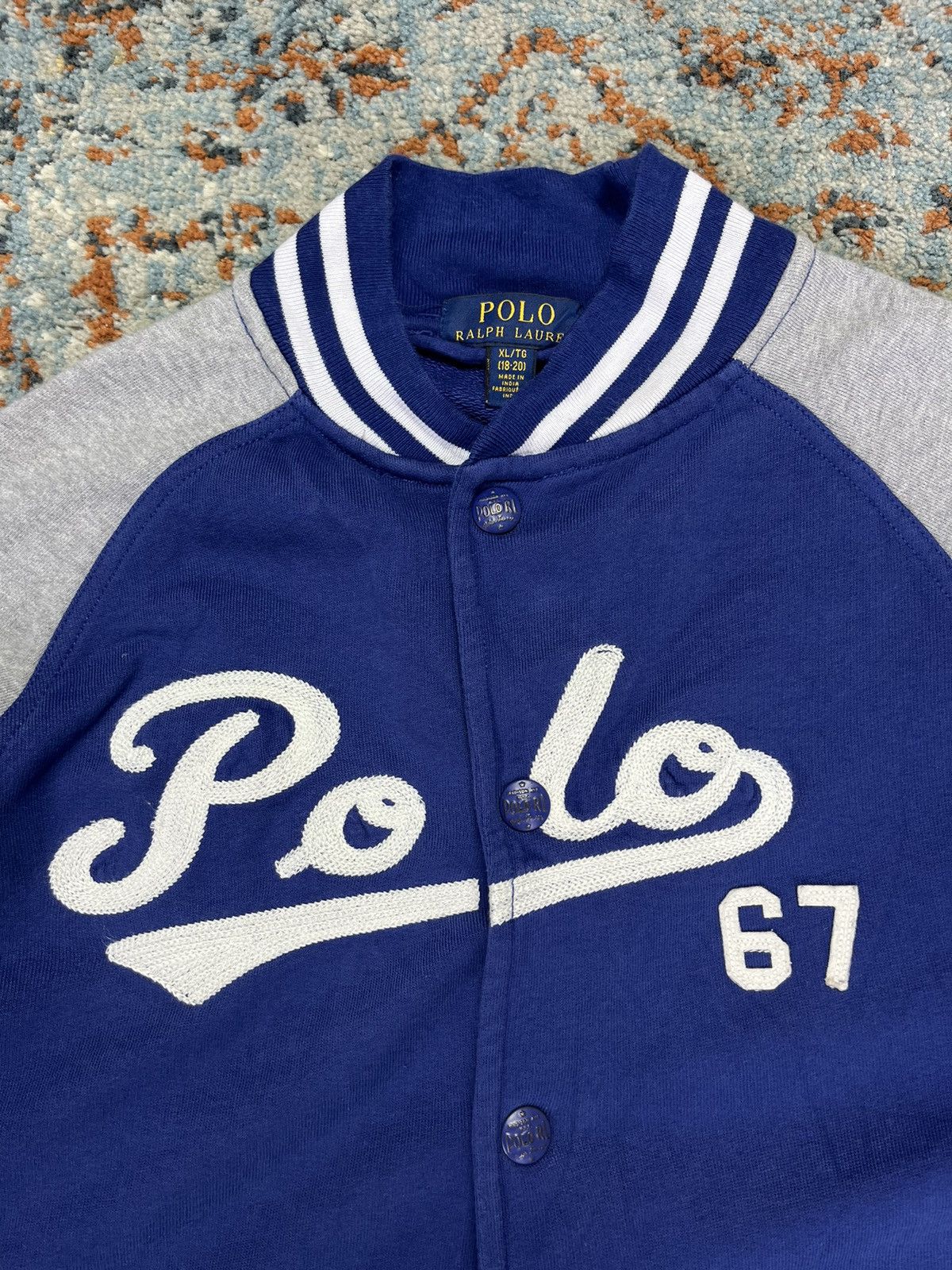 Polo Ralph Lauren × Vintage Vintage 00s Polo Ralph Lauren 67 baseball button sweatshirt Size US L / EU 52-54 / 3 - 4 Thumbnail
