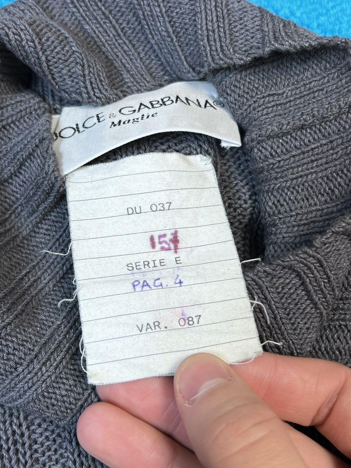 Dolce & Gabbana × Vintage 90’s Vintage Dolce&Gabbana Oversized Distressed Grey Sweater Size L / US 10 / IT 46 - 17 Thumbnail