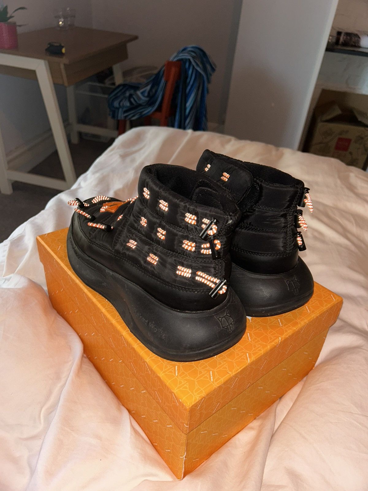 NAKED WOLFE Naked Wolfe black and orange puffer boots Size US 8 / EU 41 - 9 Thumbnail