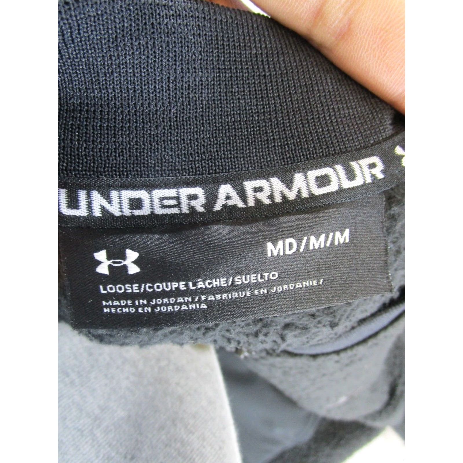 Under Armour Under Armor Bomber Jacket Mens Medium Black Fleece Size US M / EU 48-50 / 2 - 3 Thumbnail