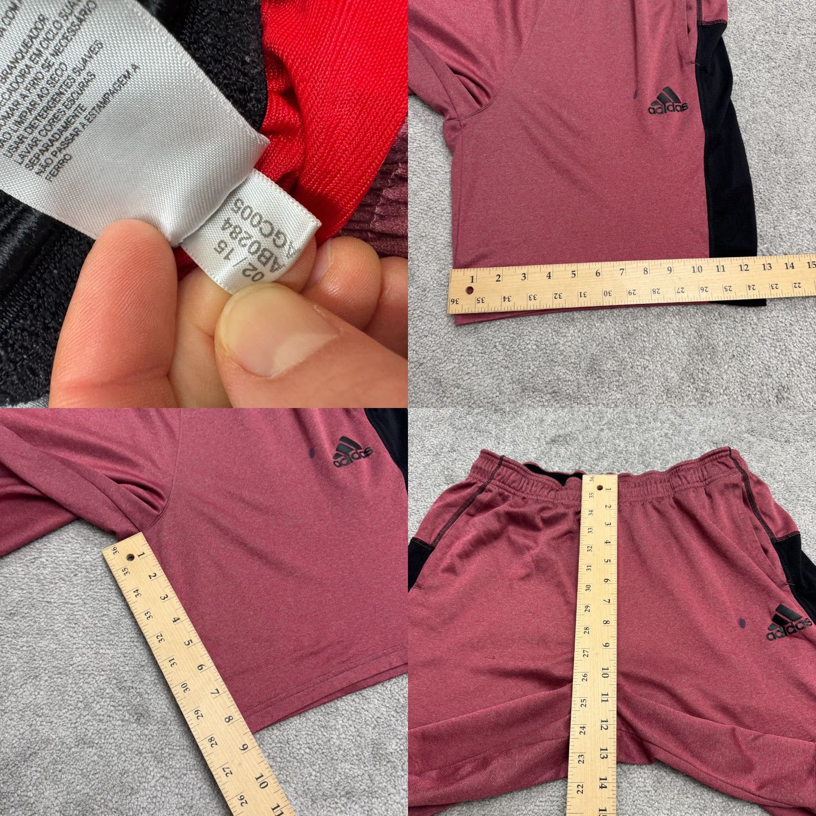 Adidas Adidas Climacool Basketball Training Shorts Men Large Heathered Red Black Active Size US 33 - 9 Thumbnail
