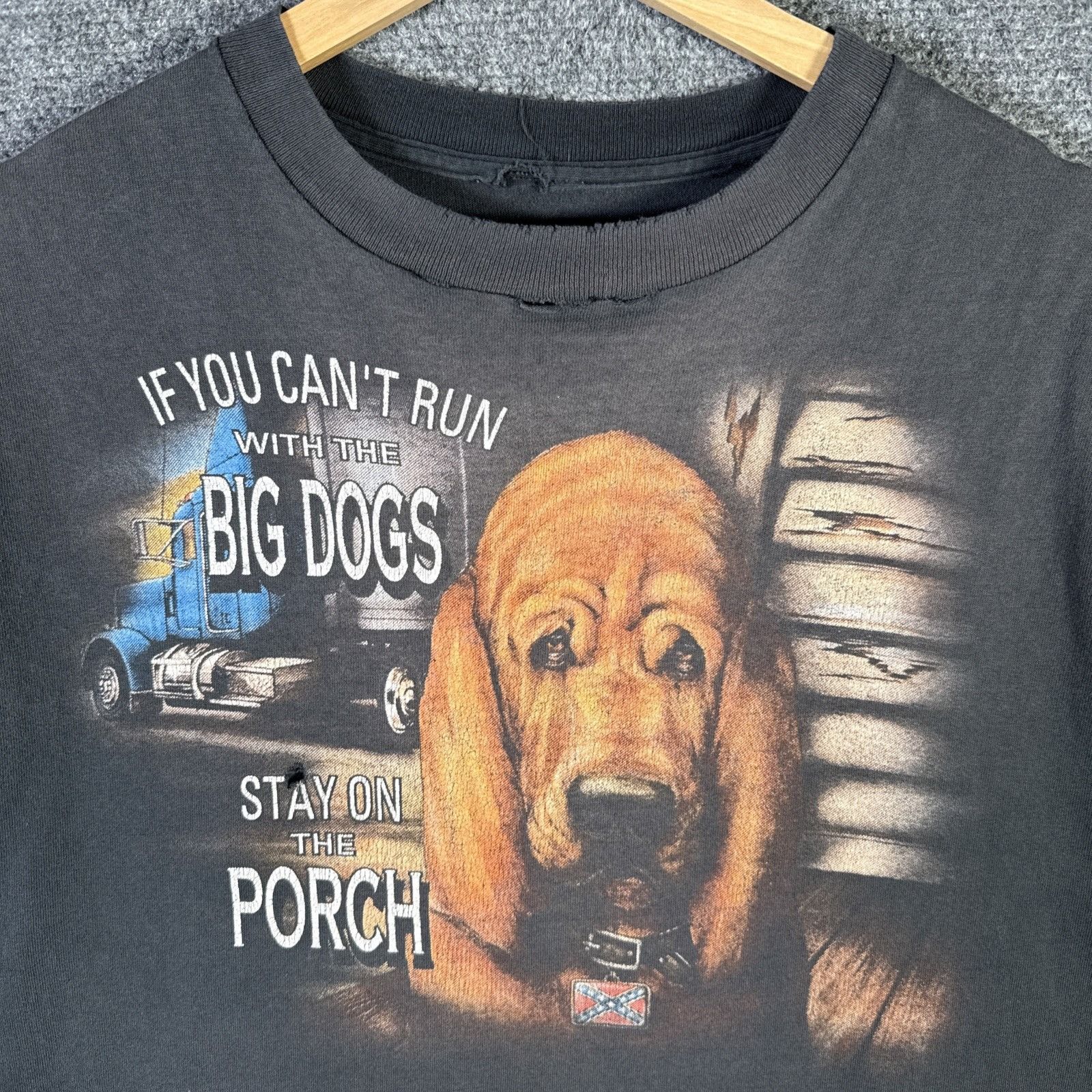 Harley Davidson Vintage Harley Davidson Shirt XL 80s 3D Emblem Cant Run Dogs Size US XL / EU 56 / 4 - 2 Thumbnail