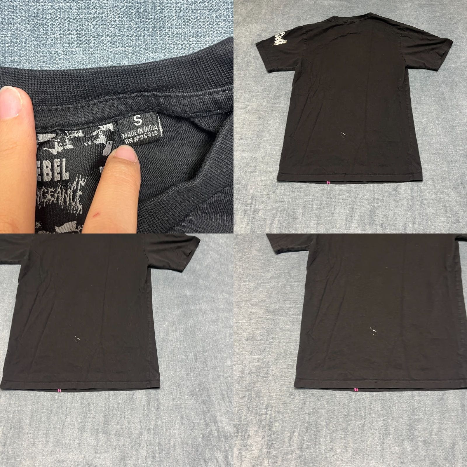 Vintage VINTAGE Rebel Vengeance T-Shirt Mens Small Faded Black Graphic Skull Butterfly Rock Band Size US S / EU 44-46 / 1 - 8 Thumbnail