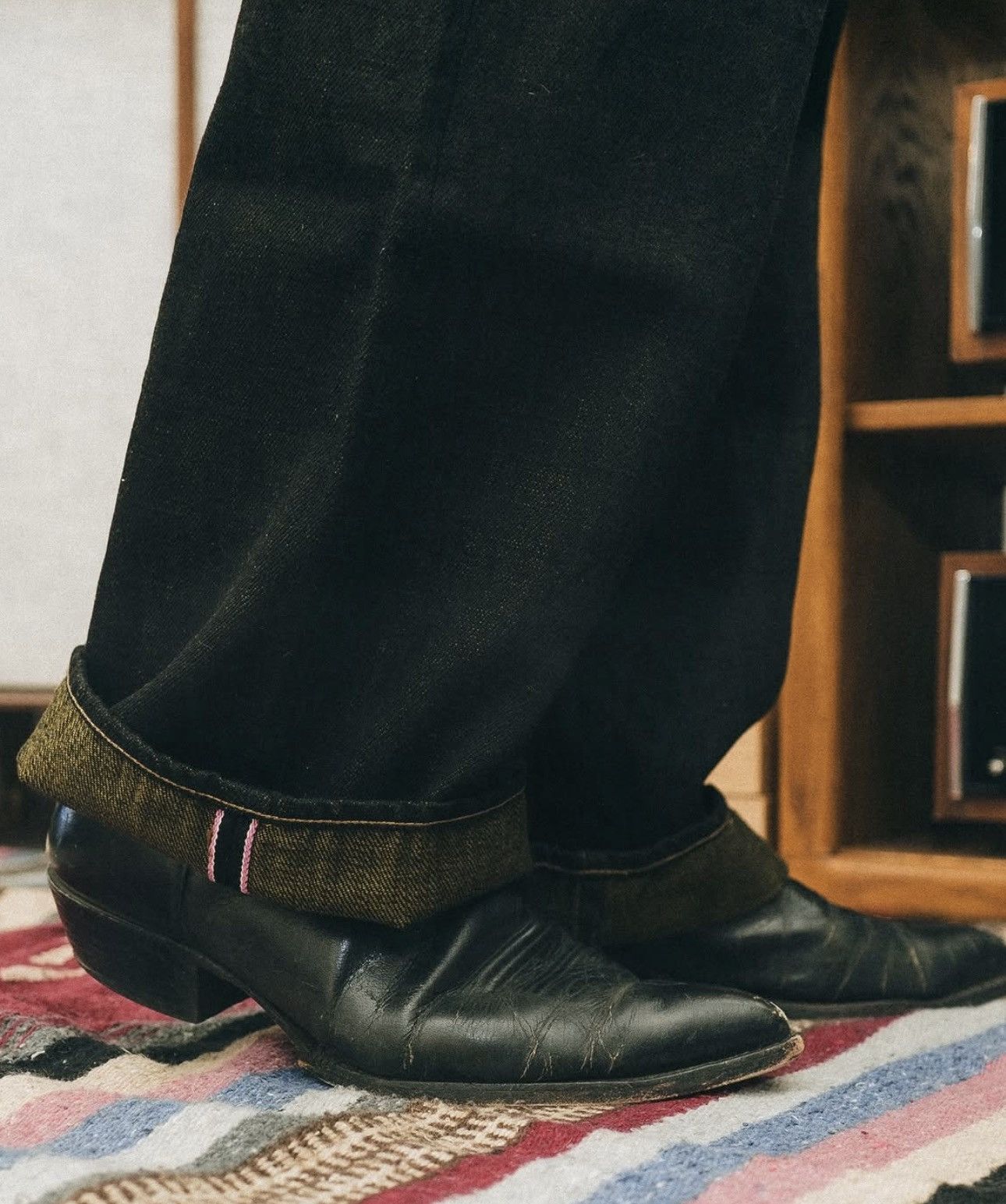 Oni ONI Denim 222-BKOL 12.5oz Black/Olive Wide Straight Jean W32 Size US 32 / EU 48 - 2 Thumbnail