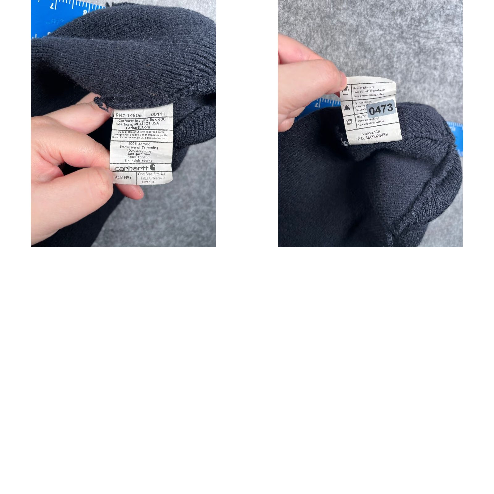 Carhartt Carhartt Beanie Hat Adult One Size Blue 100% Acrylic Knit Warm Workwear USA Logo Outdoor Ski Winter Fall Spring Summer Men Size ONE SIZE - 8 Thumbnail