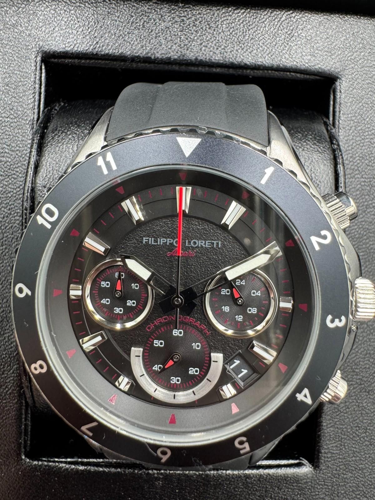 Other Filippo Loreti Ascari Chronograph Black Dial Rubber Strap 42 Size ONE SIZE - 5 Thumbnail