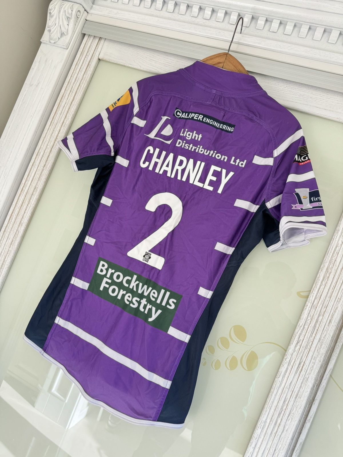 Vintage Josh Charnley #2 Wigan Warriors Match Worn 2014 Away Jersey Size US L / EU 52-54 / 3 - 3 Thumbnail