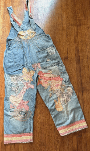 Magnolia Pearl RARE Magnolia Pearl Woodstock Denim Applique Overalls Size 34" / US 12 / IT 48 - 2 Thumbnail
