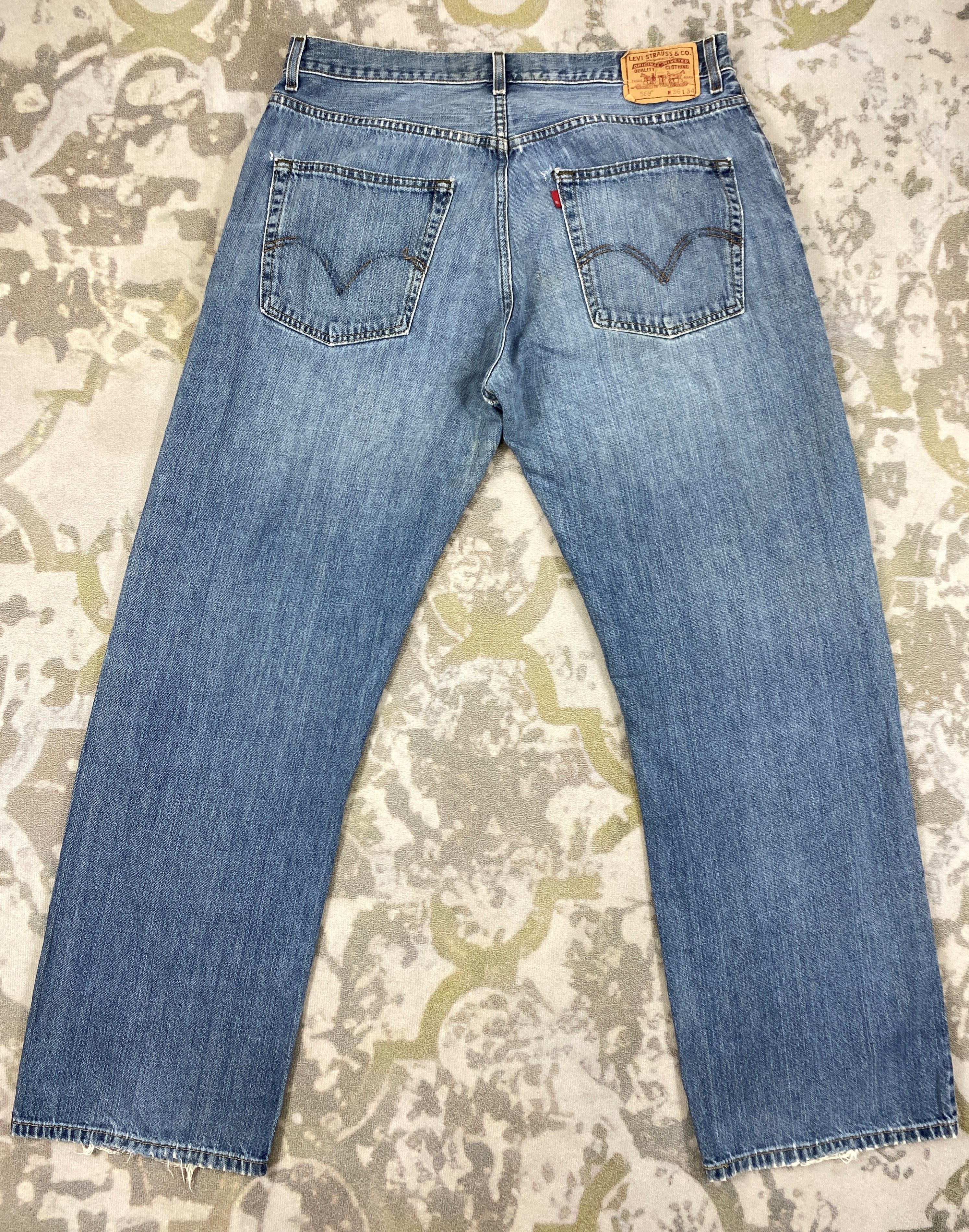 Levi's Distressed Vintage Levi's 569 Loose Denim 36 x 32.5 -JN729 Size US 36 / EU 52 - 2 Thumbnail