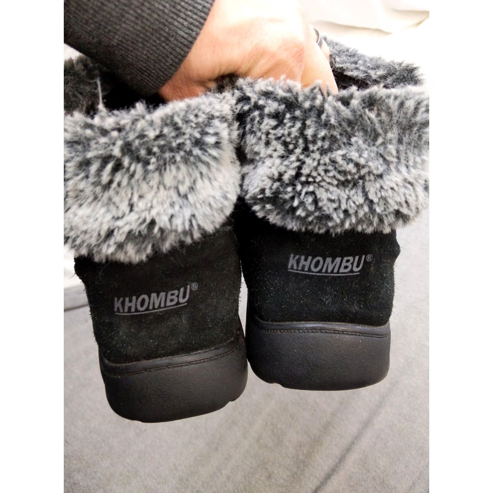Vintage Khombu Jessica Snow Boots Womens 9 Black Leather Faux Fur Ankle Zip Winter Boots Women 9M Medium Size US 9 / IT 39 - 4 Thumbnail