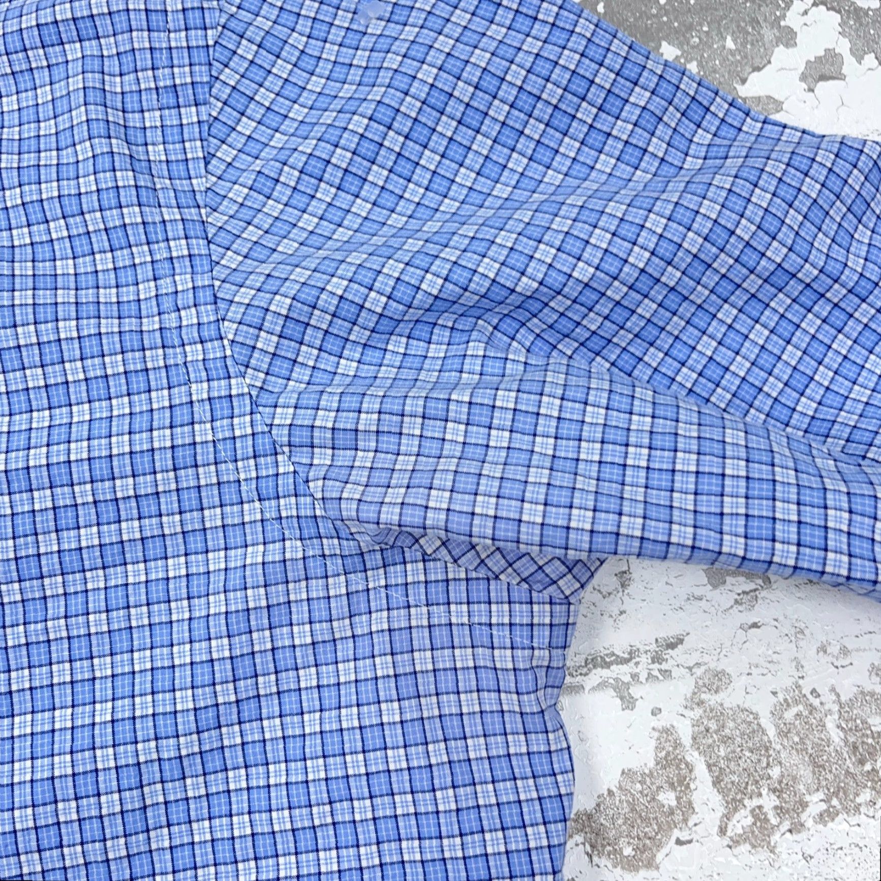 Ralph Lauren Ralph Lauren Shirt Men Blue White Plaid Button-Up Dress Poplin Pony Size 42R - 6 Thumbnail
