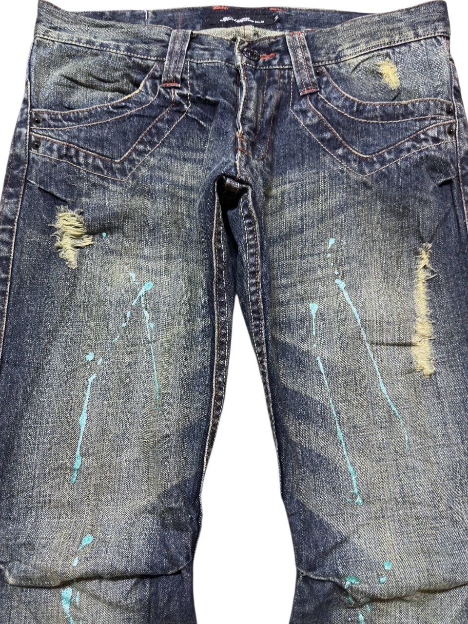 If Six Was Nine Vintage Root Three Style Flare CurveLeg Paint Splatter Denim Size US 32 / EU 48 - 2 Thumbnail