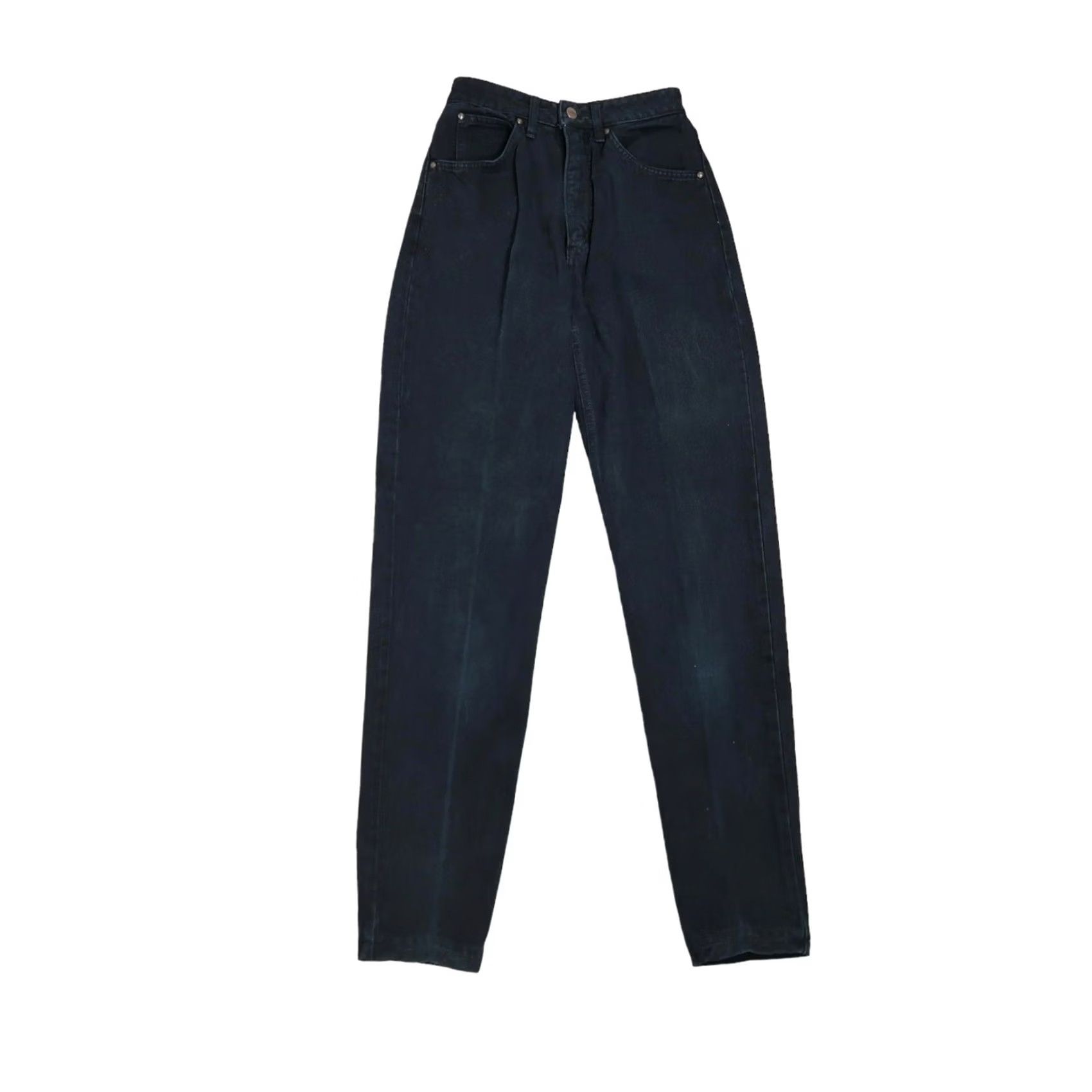 Edwin VINTAGE Edwin Black Denim High Rise Straight Leg Mom Jeans 24" Womens 90s Inseam 33" Size 42" / US 20 - 2 Thumbnail