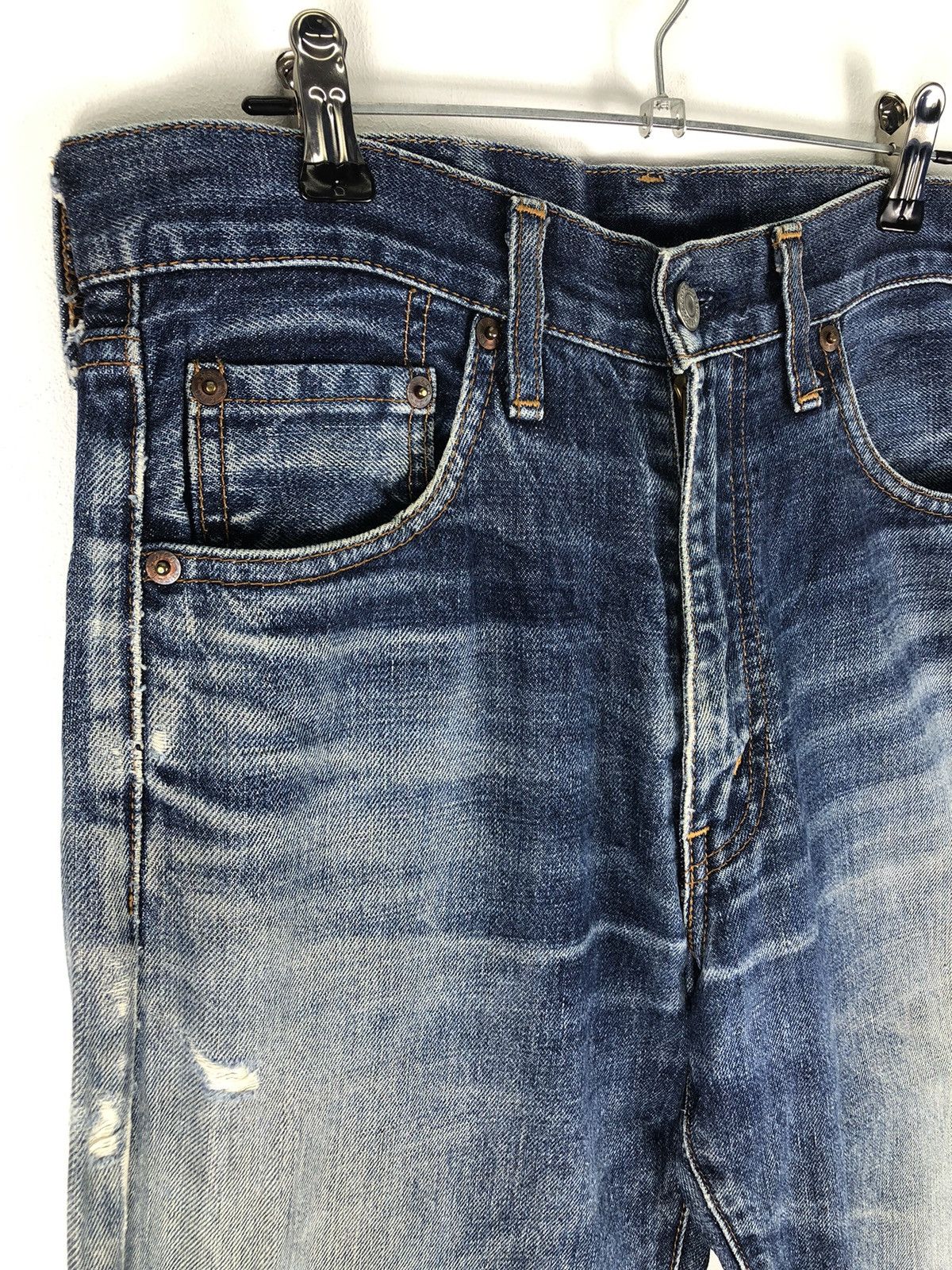 Levi's Vintage 90's LEVI'S 502 Big E Talon Zipper Redline Selvedge Size US 30 / EU 46 - 2 Thumbnail