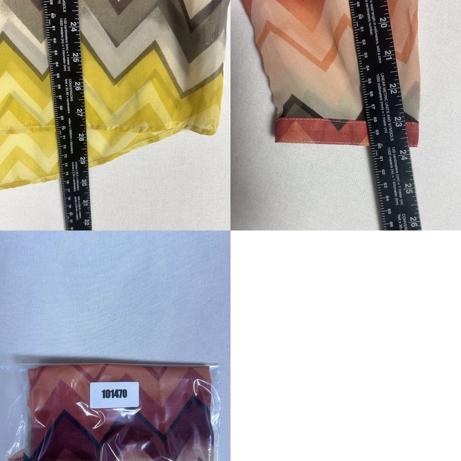 Banana Republic Banana Republic Sheer Blouse Long Sleeve Shirt Top L Multicolor Geometric Print Womens V-Neck, Polyester, Regular Size Size L / US 10 / IT 46 - 8 Thumbnail