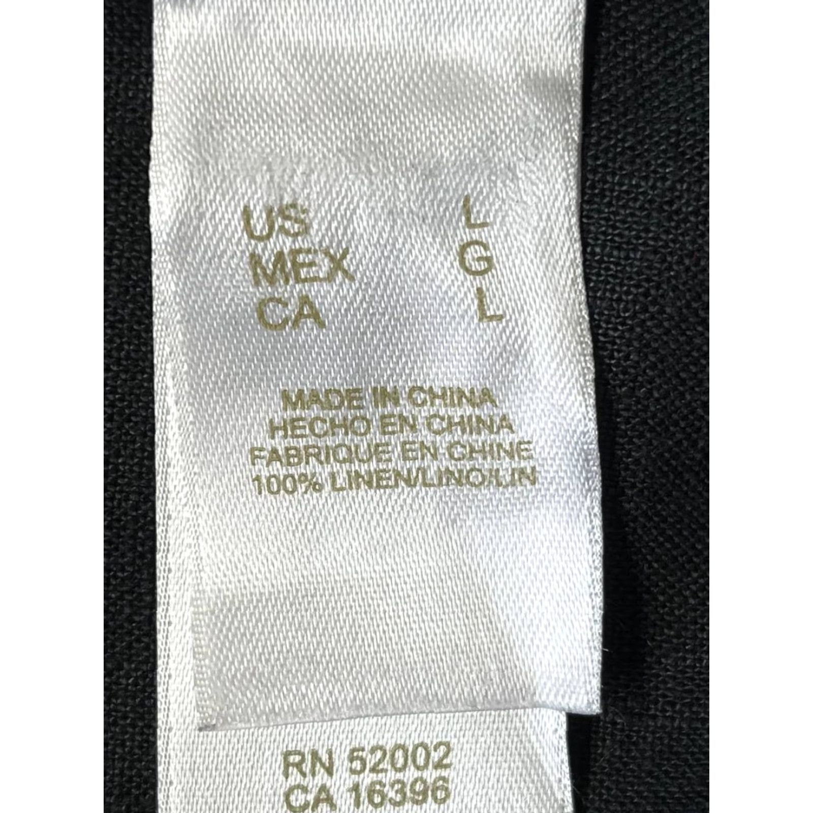 Liz Claiborne VINTAGE LIZ CLAIBORNE 100% LINEN BUTTON-UP ROLL TAB SLEEVES LAGENLOOK BLACK WOMEN LARGE Size L / US 10 / IT 46 - 7 Thumbnail