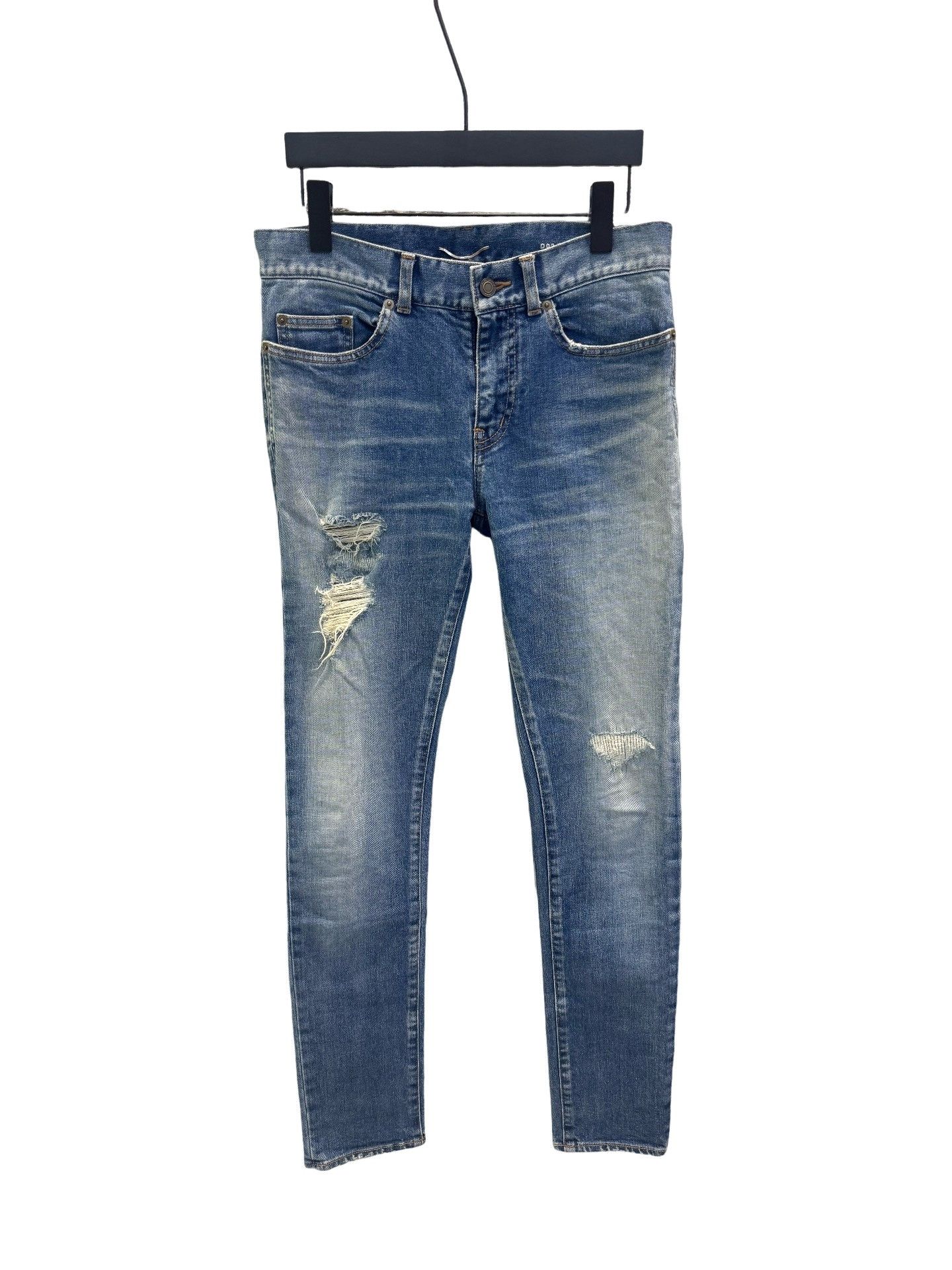 Saint Laurent Paris Saint Laurent Distressed Denim Jeans Size 29 Size US 29 - 1 Thumbnail
