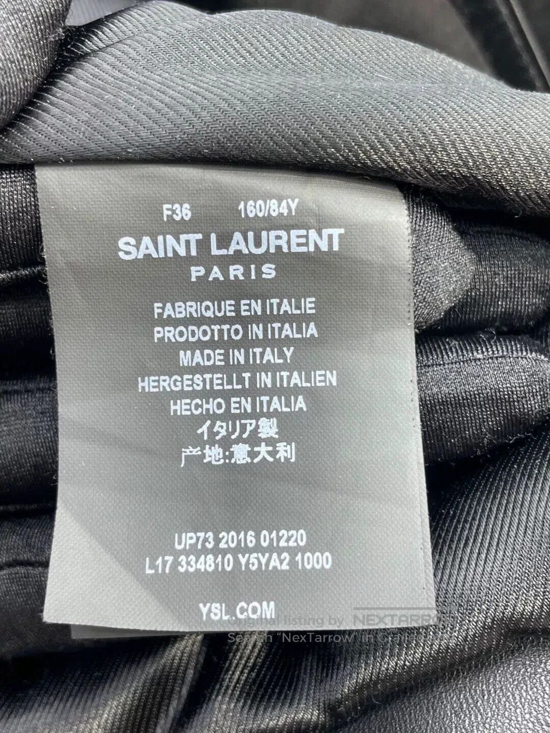 Saint Laurent Paris YSL Saint Laurent Black Biker Jacket. Size XS / US 0-2 / IT 36-38 - 8 Thumbnail