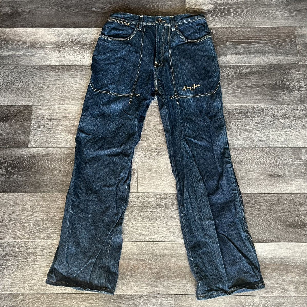 Sean John × Vintage Vintage 2000s Sean John Baggy Straight Denim Jeans 30x30 Y2K Size US 30 / EU 46 - 2 Thumbnail