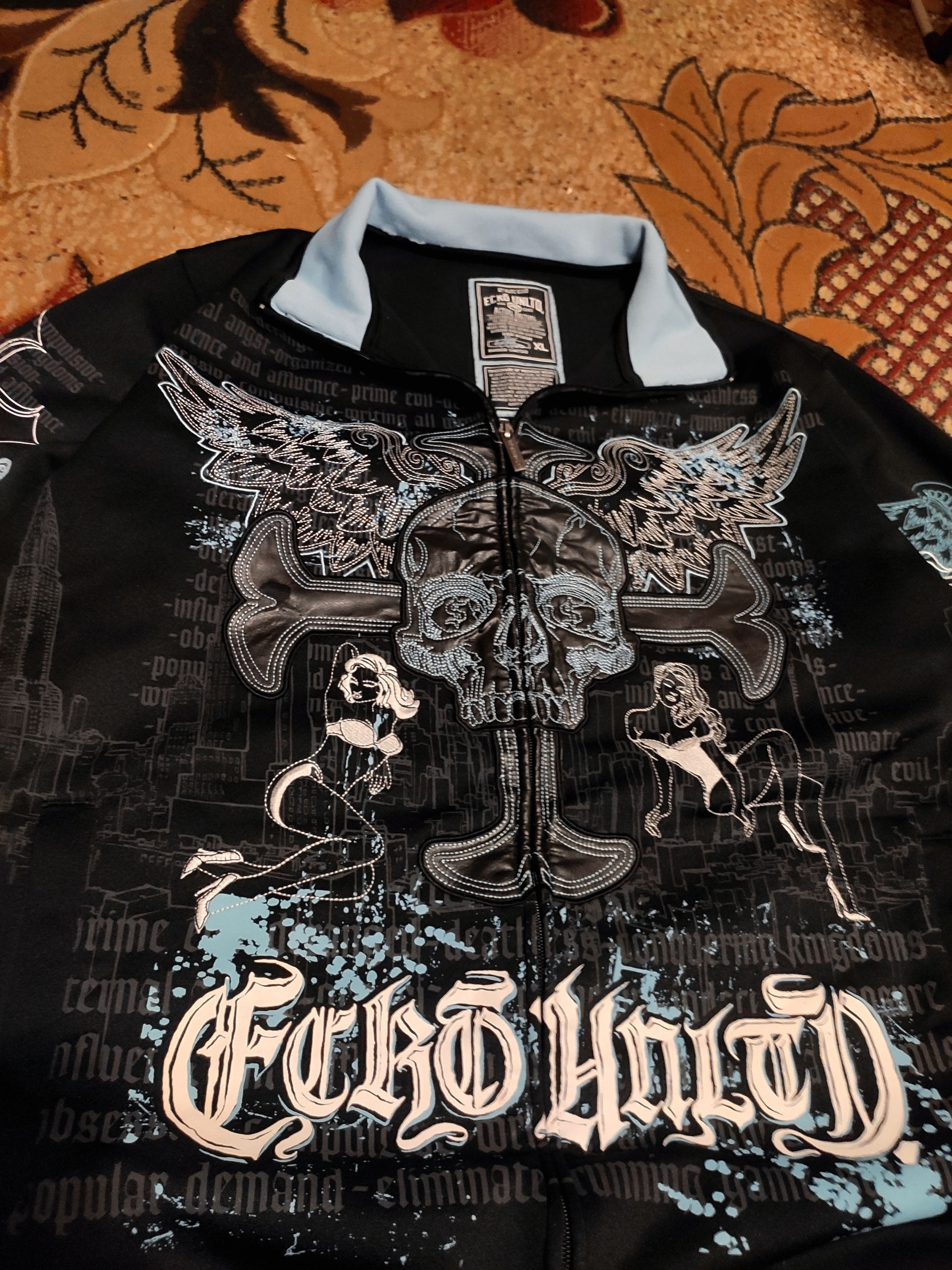 Affliction × Ecko Unltd. Ecko unltd sweatshirts longsleeve black y2k skull XL L Size US XL / EU 56 / 4 - 2 Thumbnail