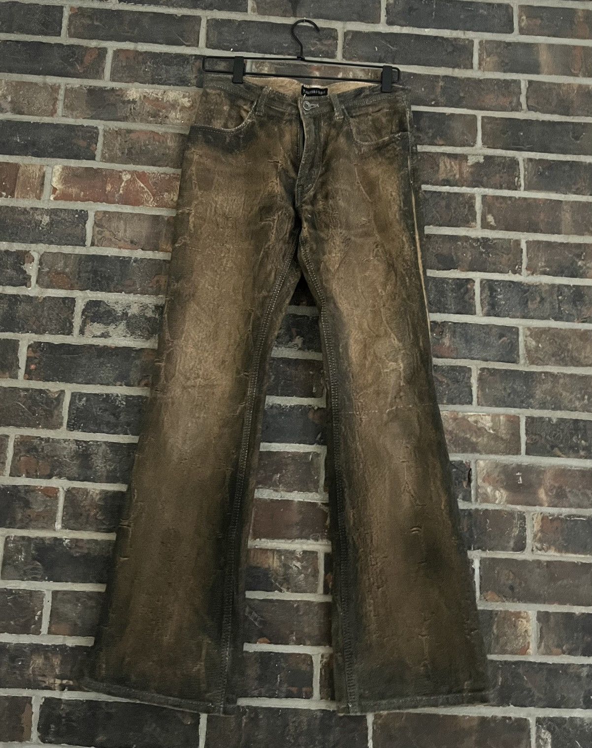 パンツ 00s archive yasuyuki ishii python pants Pre-owned Yasuyuki Ishii Python Snakeskin Print Pants In