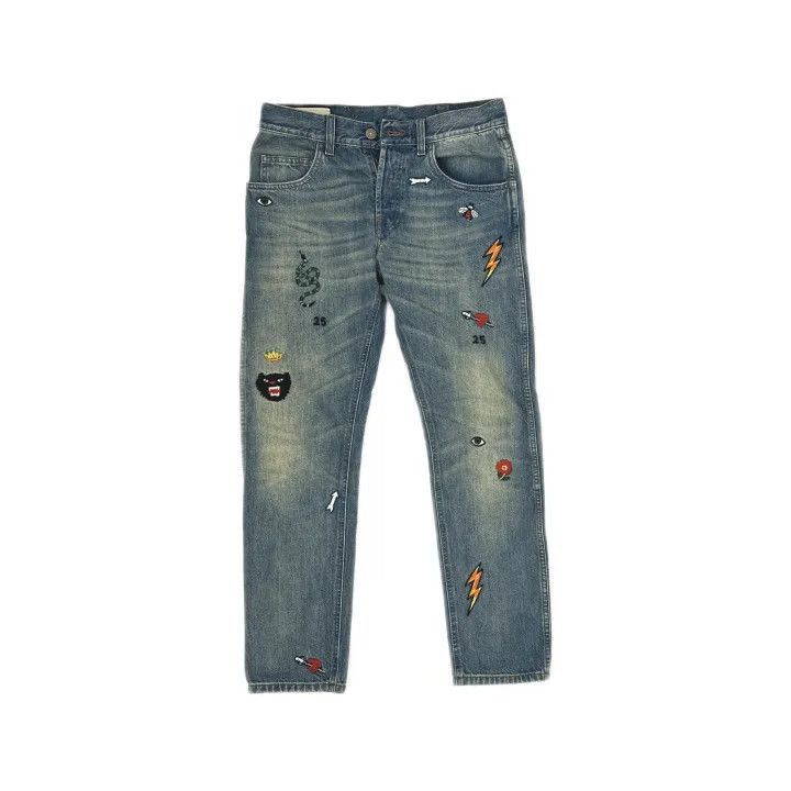 Gucci Gucci Gucci Pattern Straight Leg Denim Pants -2506 Size US 30 / EU 46 - 2 Thumbnail