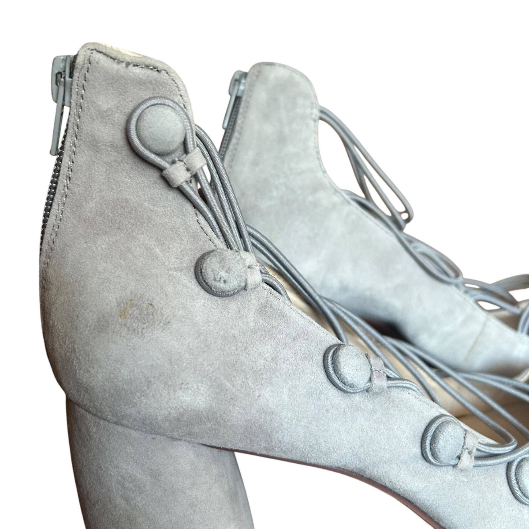 Nine West Nine West Kaede Gray Suede Strappy Block Pumps 10 Size US 10 / IT 40 - 5 Thumbnail