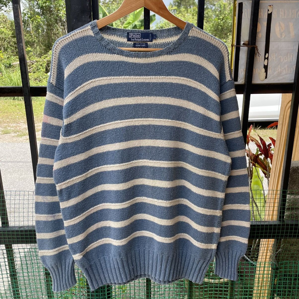 Polo Ralph Lauren 🔥Vintage Polo Ralph Lauren Hand Knit Made Striped Knitwear Size US S / EU 44-46 / 1 - 5 Thumbnail