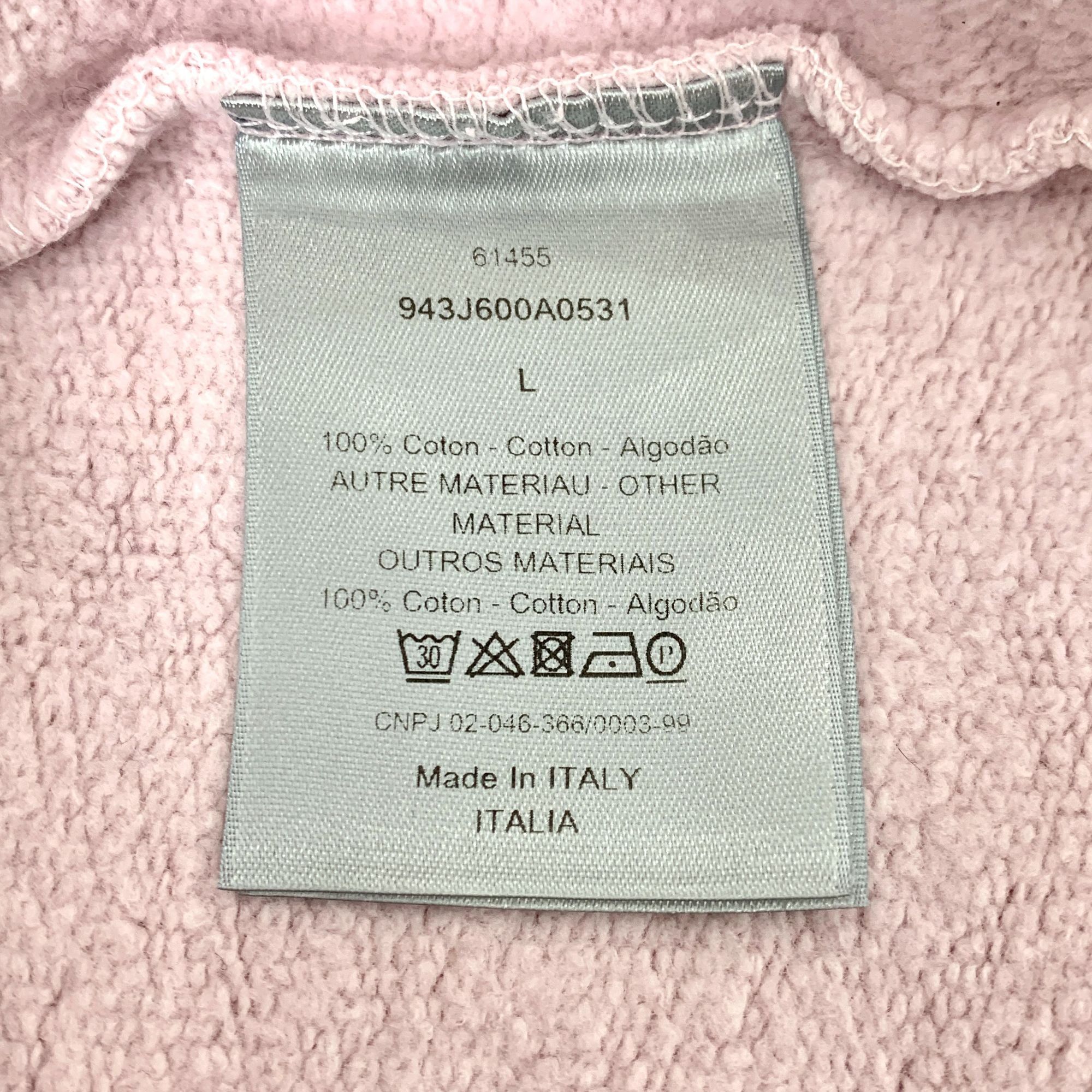 Dior Dior Pink Logo Embroidered Cotton Hooded Sweatshirt (Size L) Size L / US 10 / IT 46 - 4 Thumbnail