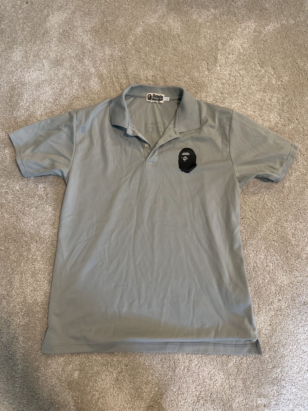 Bape BAPE Polo Gray Button Up Polo Shirt Size US L / EU 52-54 / 3 - 1 Thumbnail
